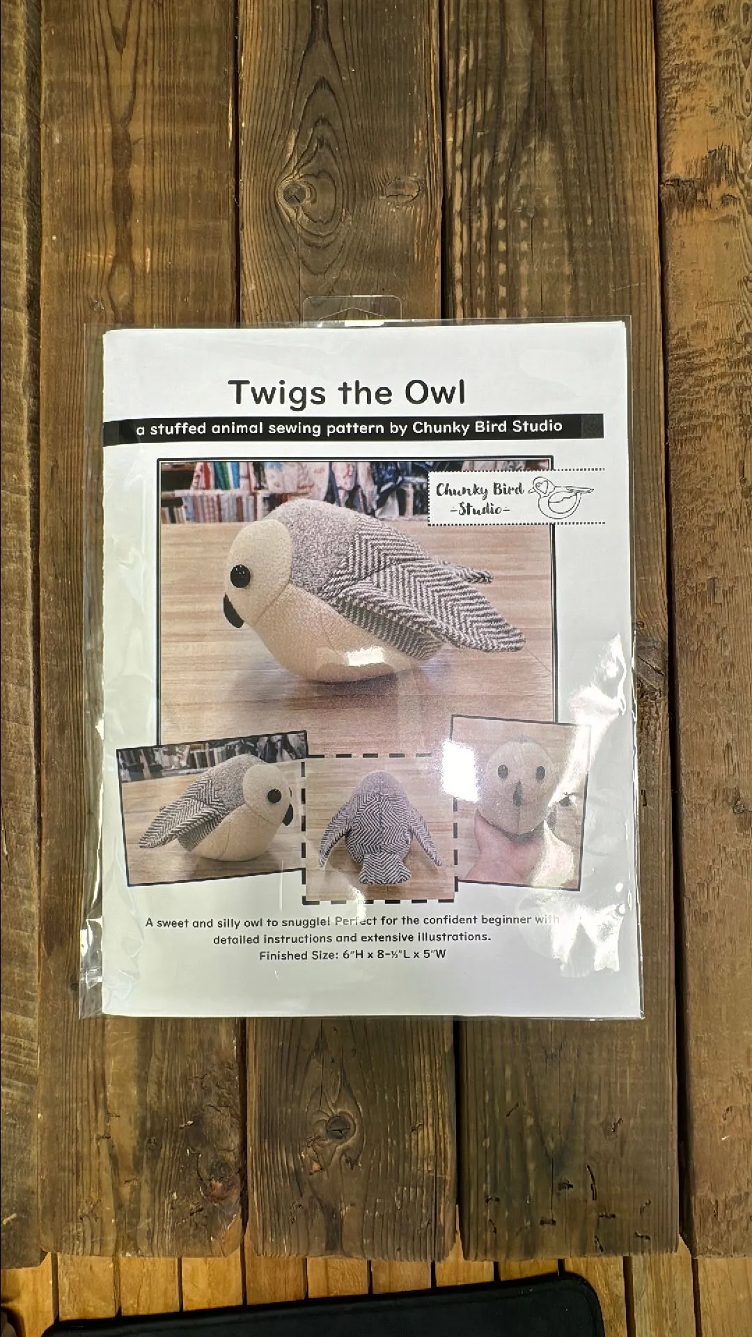Product image for Twigs the Owl Pattern - Chunky Bird Studio