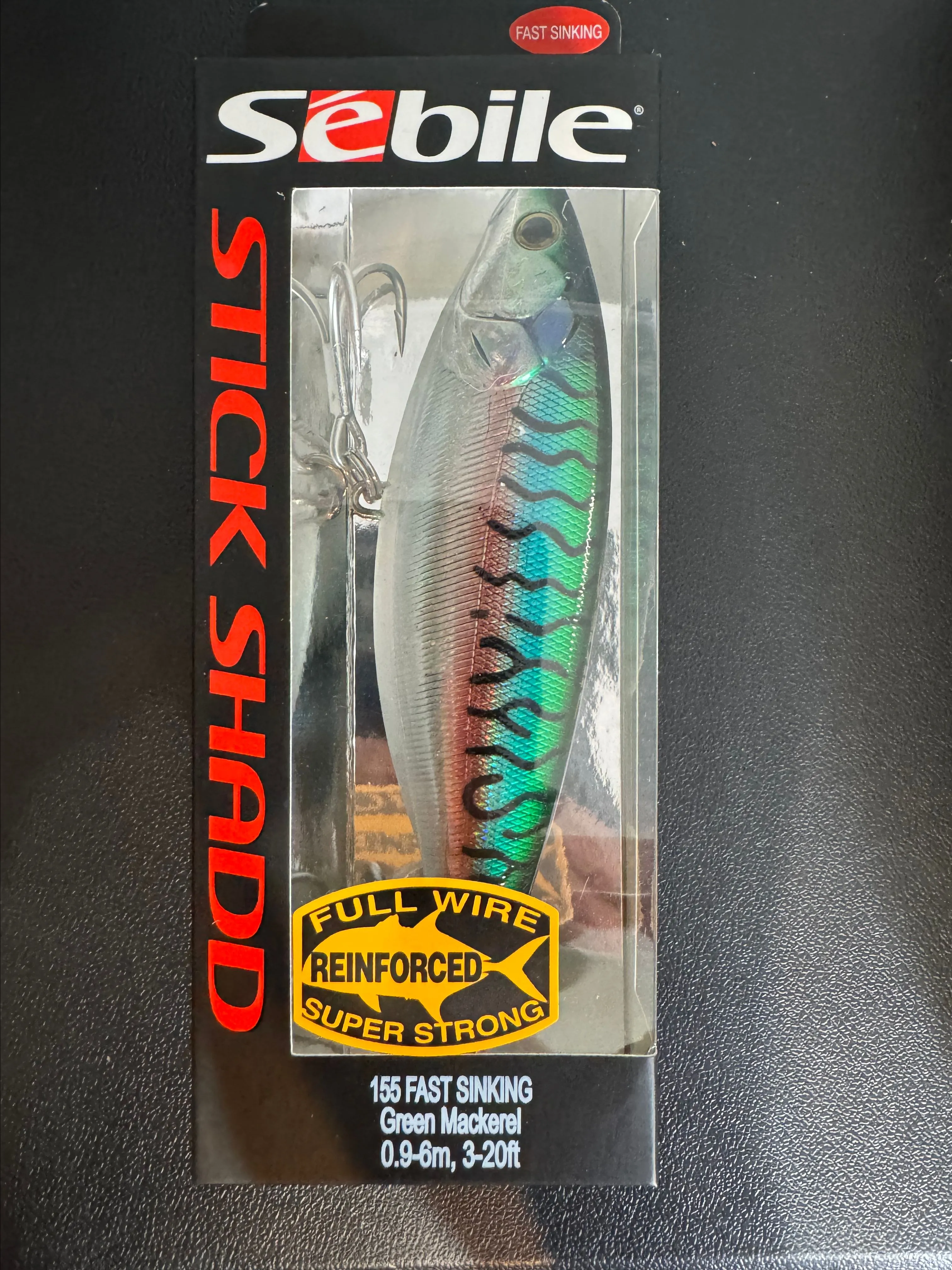 Product image for Sebile Stick Shadd 155 Fast Sinking Green Mackerel 3-20 Feet