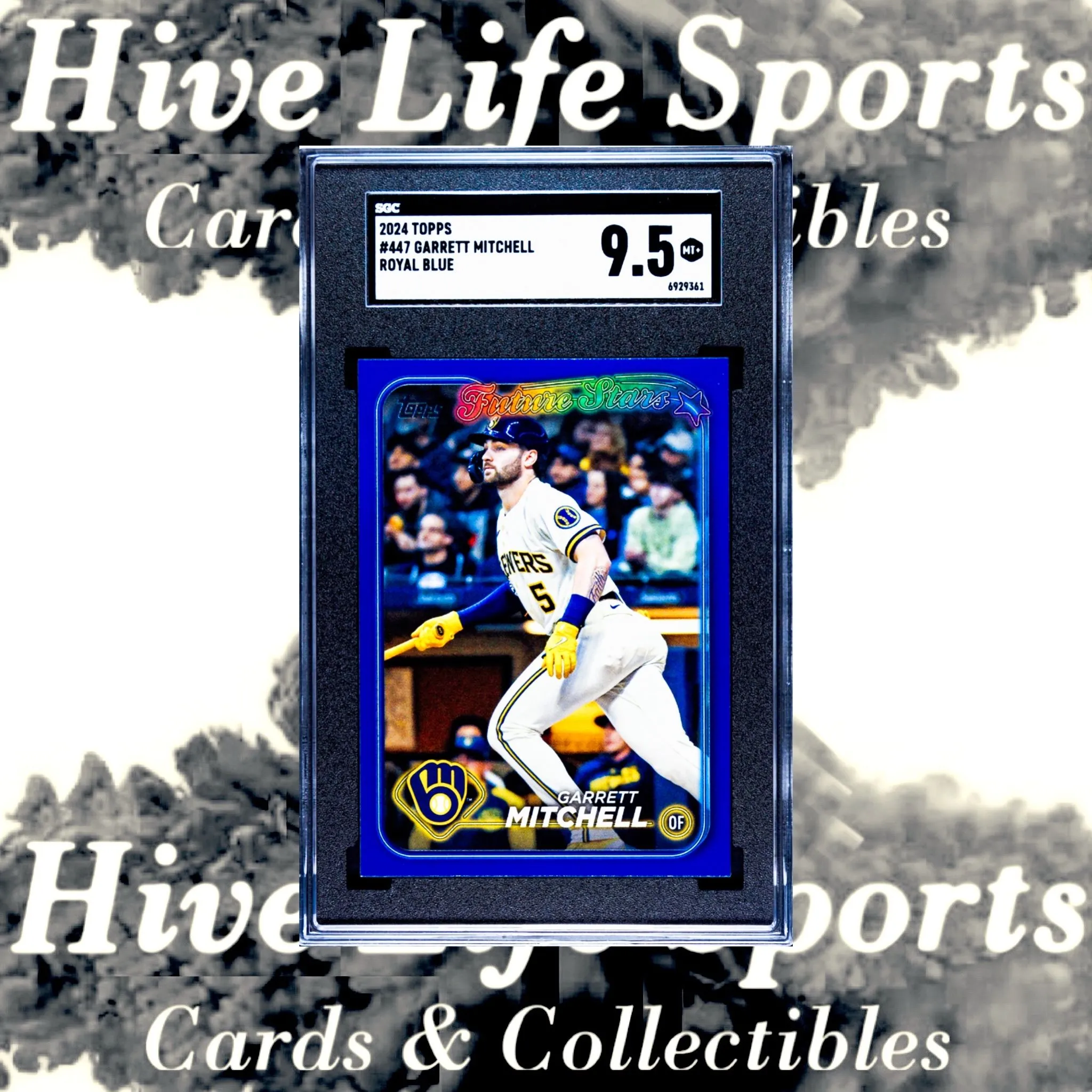 Product image for Garrett Mitchell 2024 Topps Royal Blue #447 Milwaukee Brewers SGC 9.5