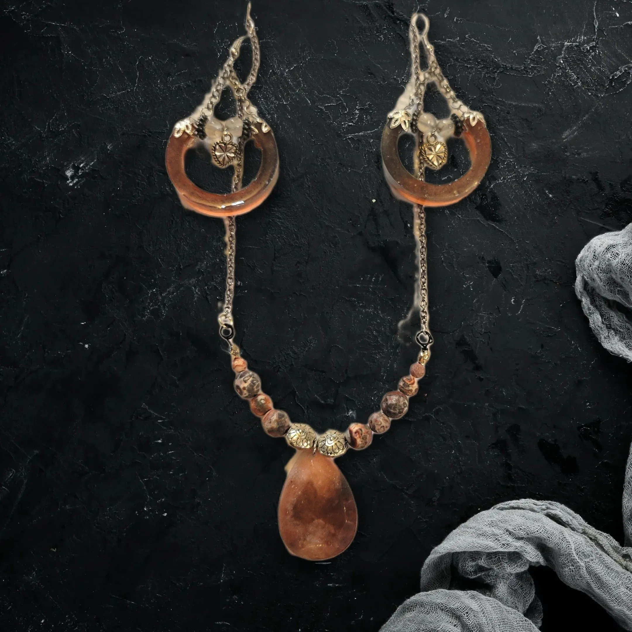 Product image for 4-11. Red Stone Jewelry set