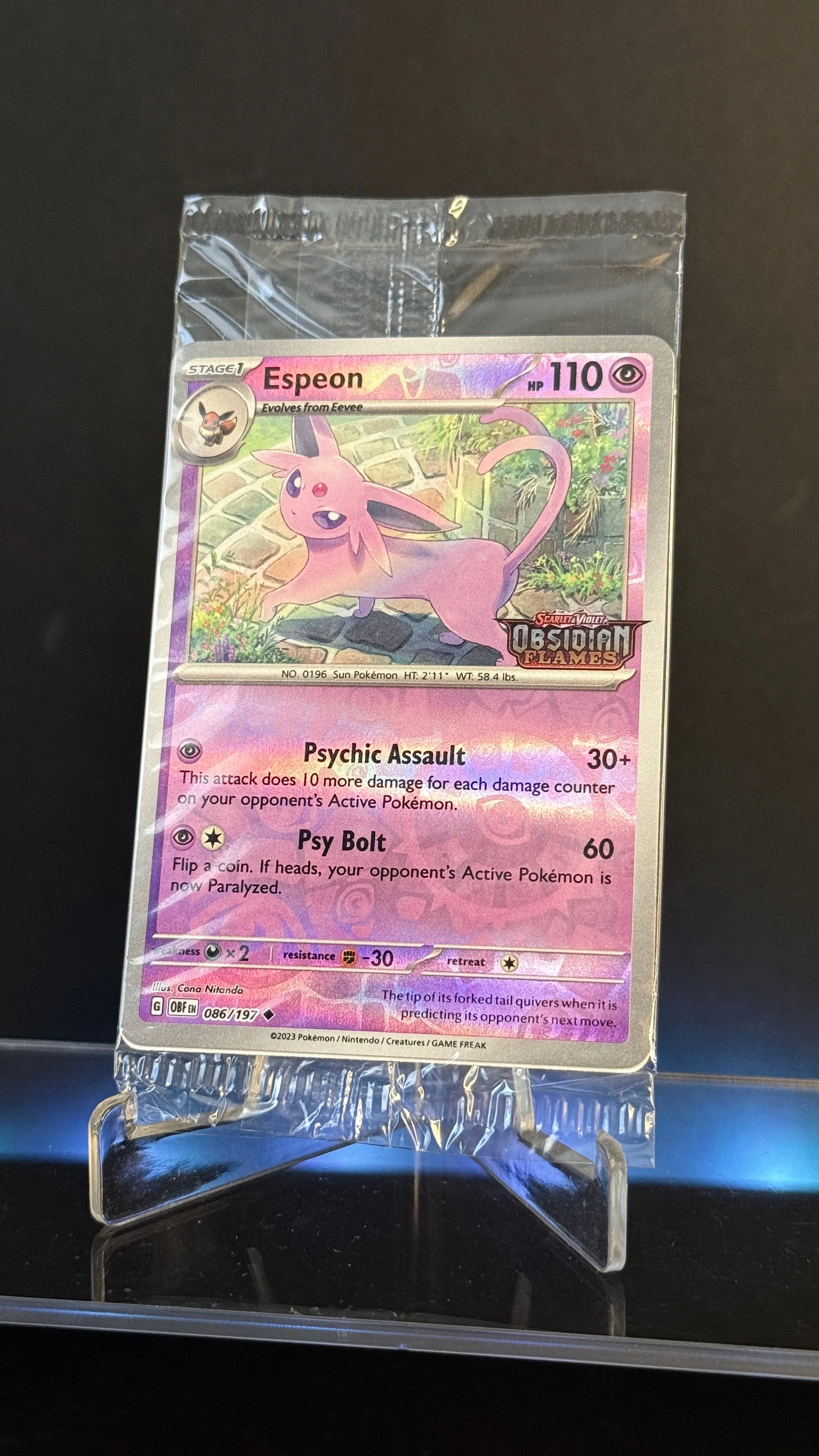 Product image for Pokemon Obsidian Flames Espeon 086/197 Sealed Promo