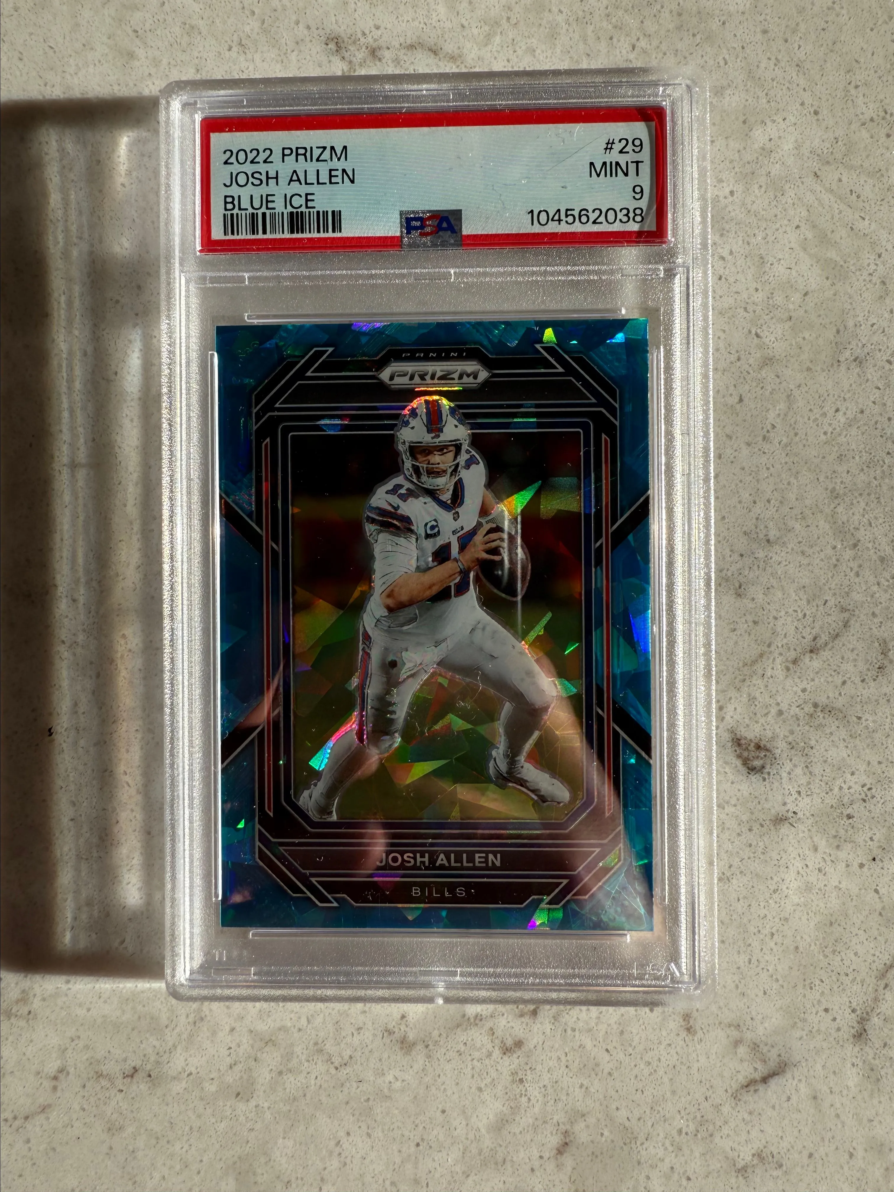 Product image for 2022 Prizm Josh Allen Blue Ice 49/99 PSA 9