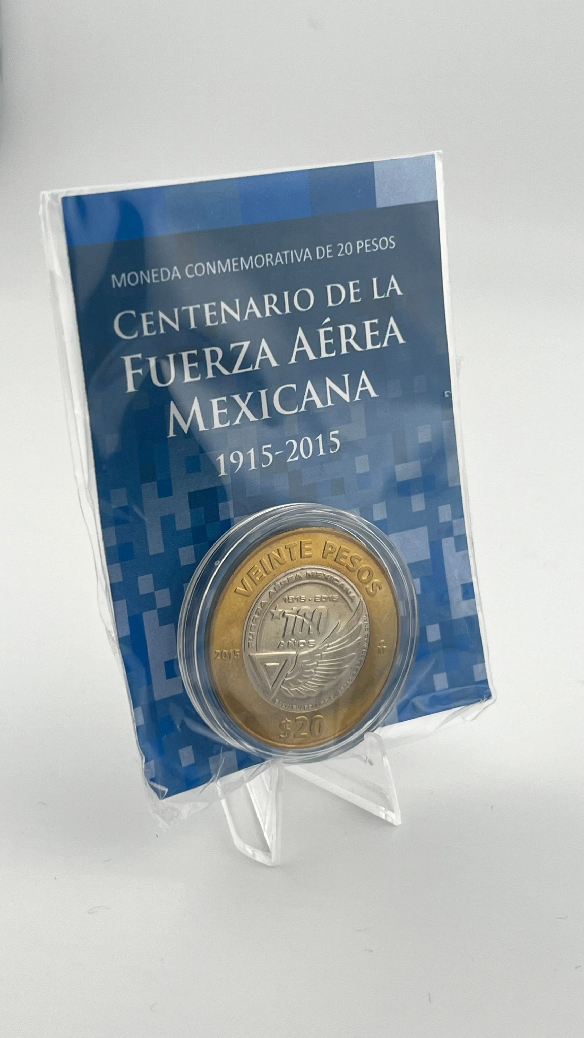 Product image for MEXICO 20 PESOS 2015 UNC 1 YEAR TYPE,AIR FORCE CENTENNIAL,FUERZA AÉREA MEXICANA,