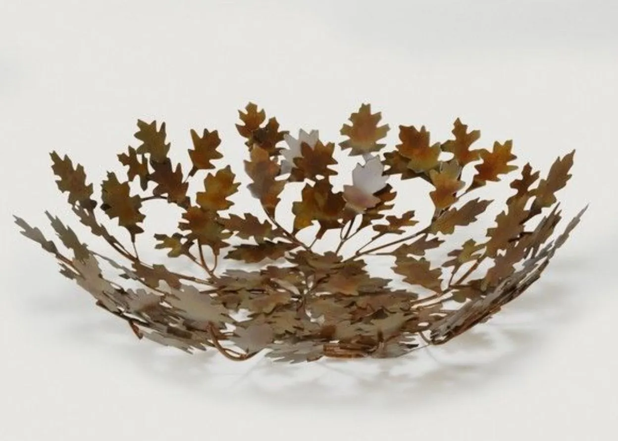 Product image for Metal leaf bowl, fall