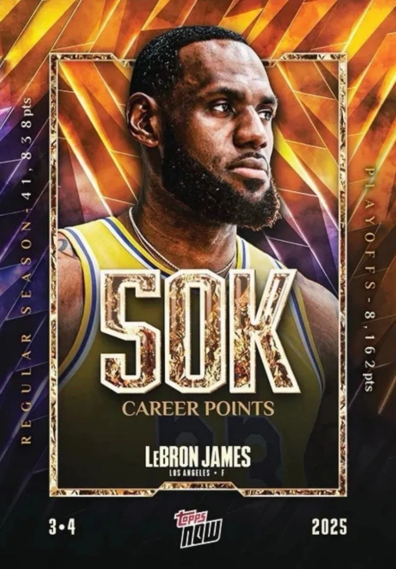 Product image for LeBron James 2025 Topps Now Basketball 50k