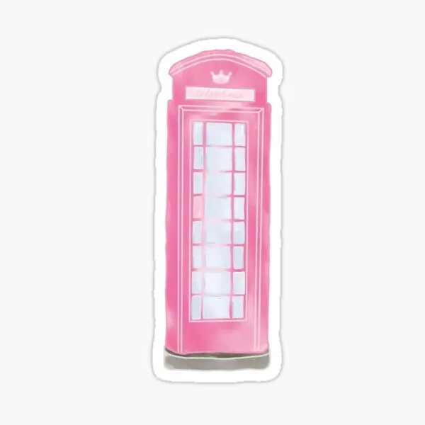 Product image for Pink Telephone Booth Waterproof Sticker