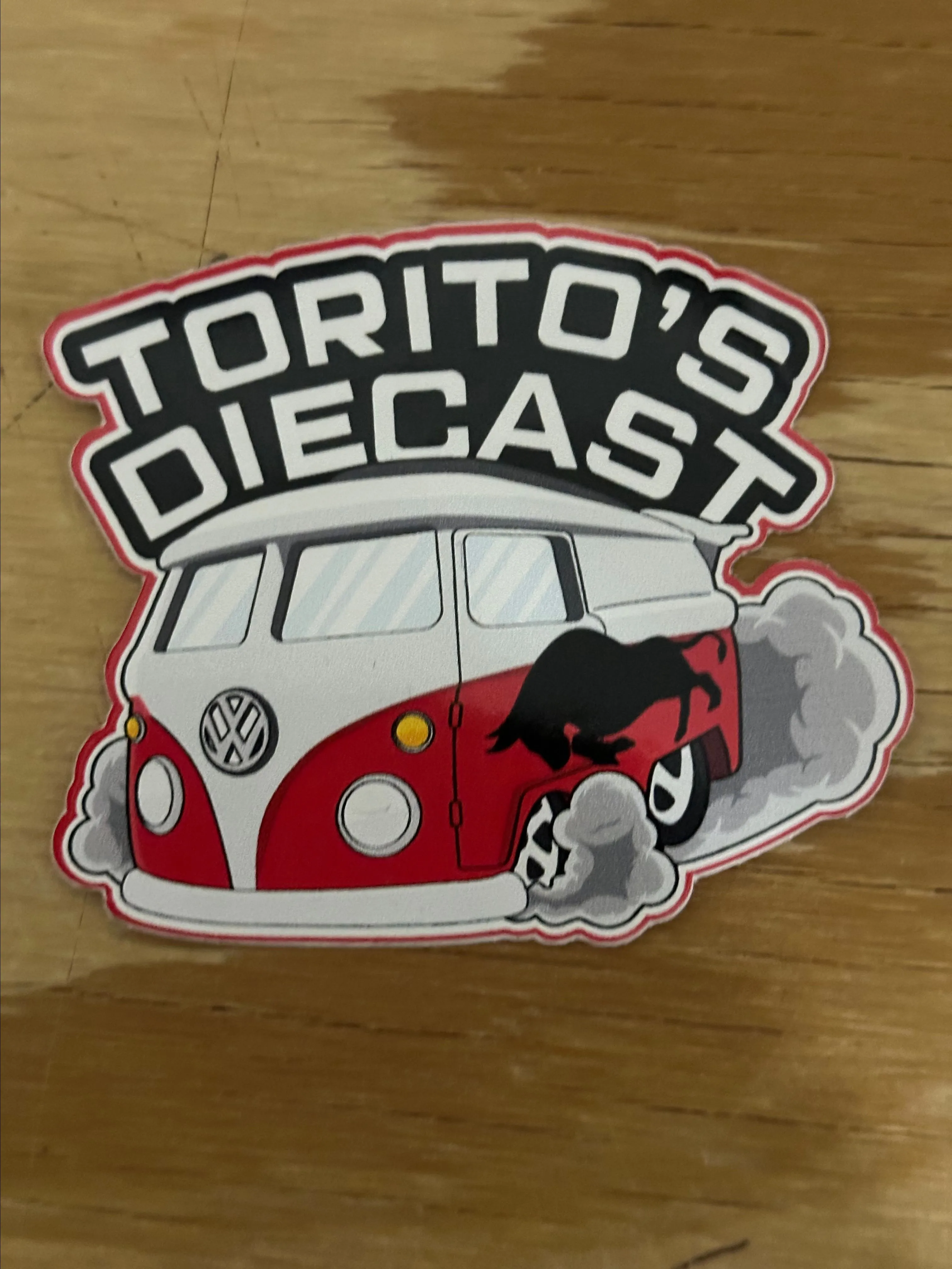 Product image for Torito’s diecast kool kombi sticker.