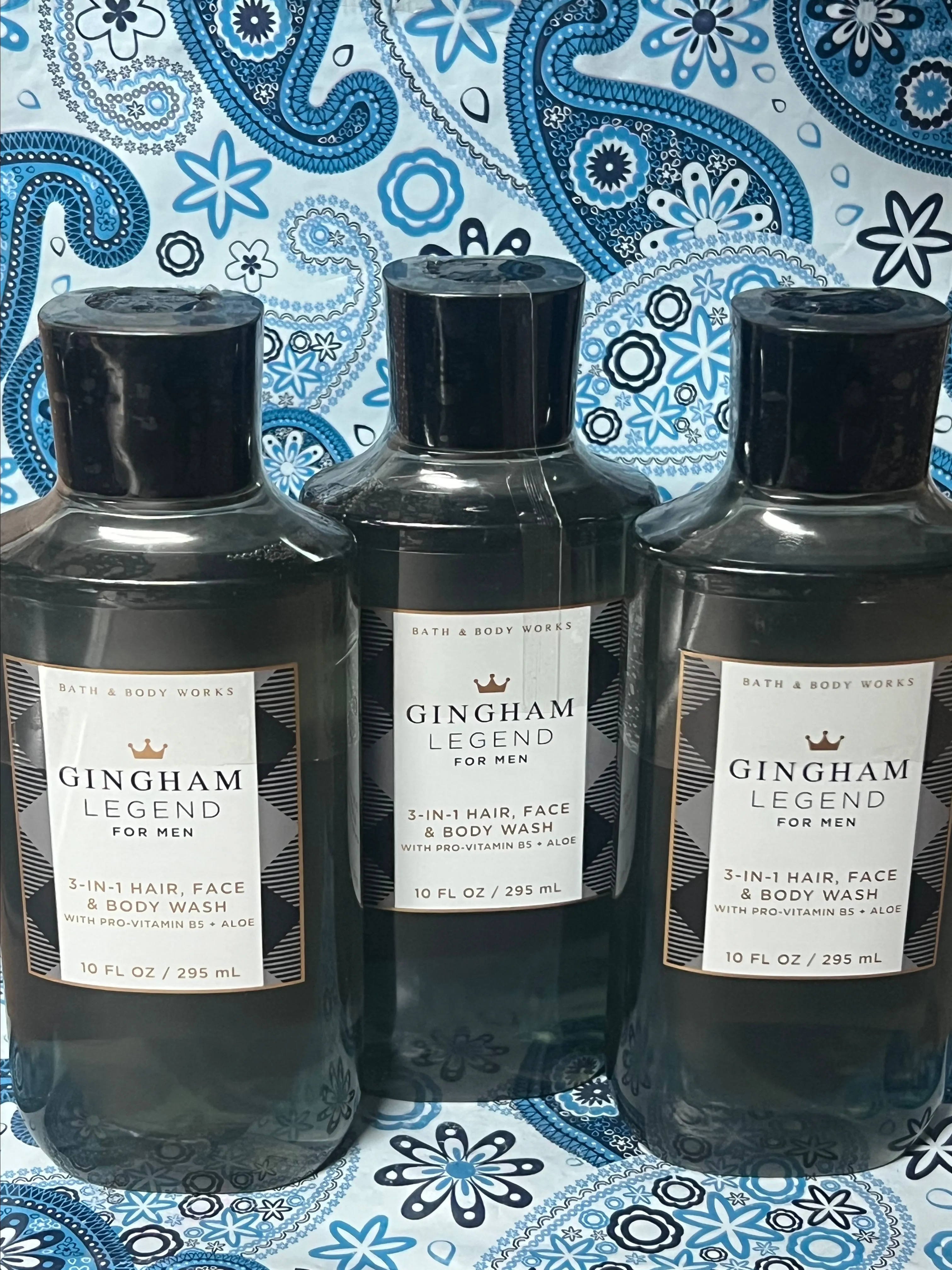 Product image for Bath & Body Works LOT 3 Gingham Legend Men 3-In-1 Hair Face Body Wash Shower 10