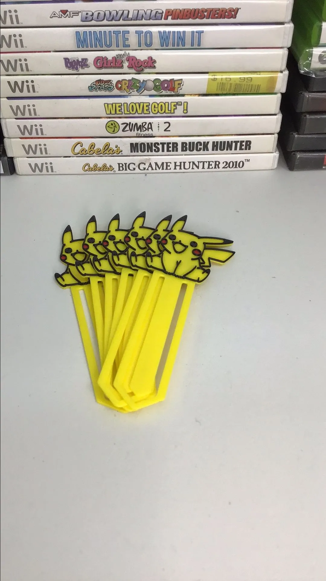 Product image for 3-D printed Pikachu bookmark yellow