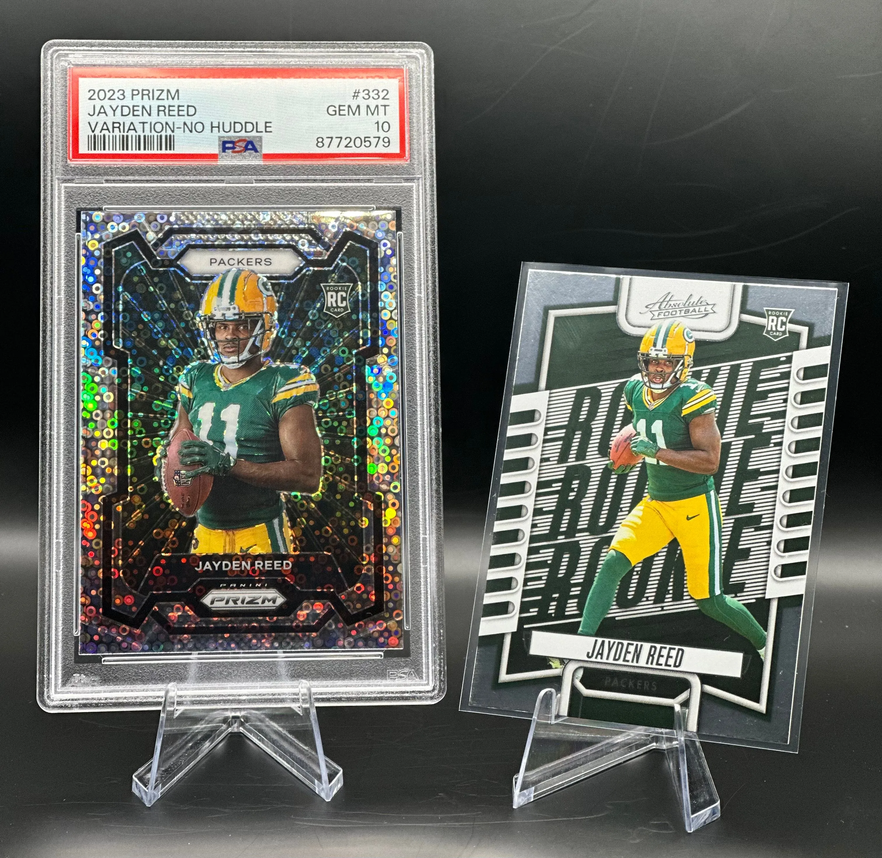 Product image for 2023 Panini Prizm Jayden Reed 332 Variation-No Huddle PSA GEM MT 10