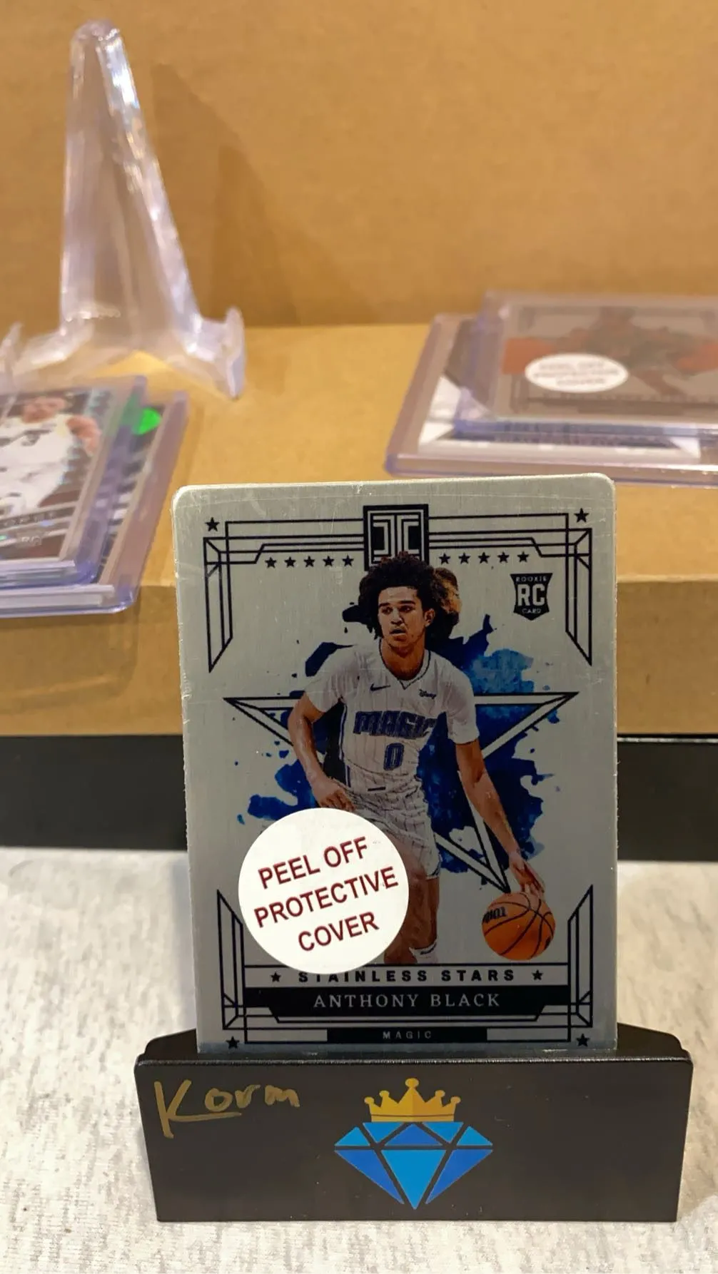 Product image for Anthony Black Rookie 2023-24 Panini Impeccable  Stainless Stars Blue /75 Magic #13