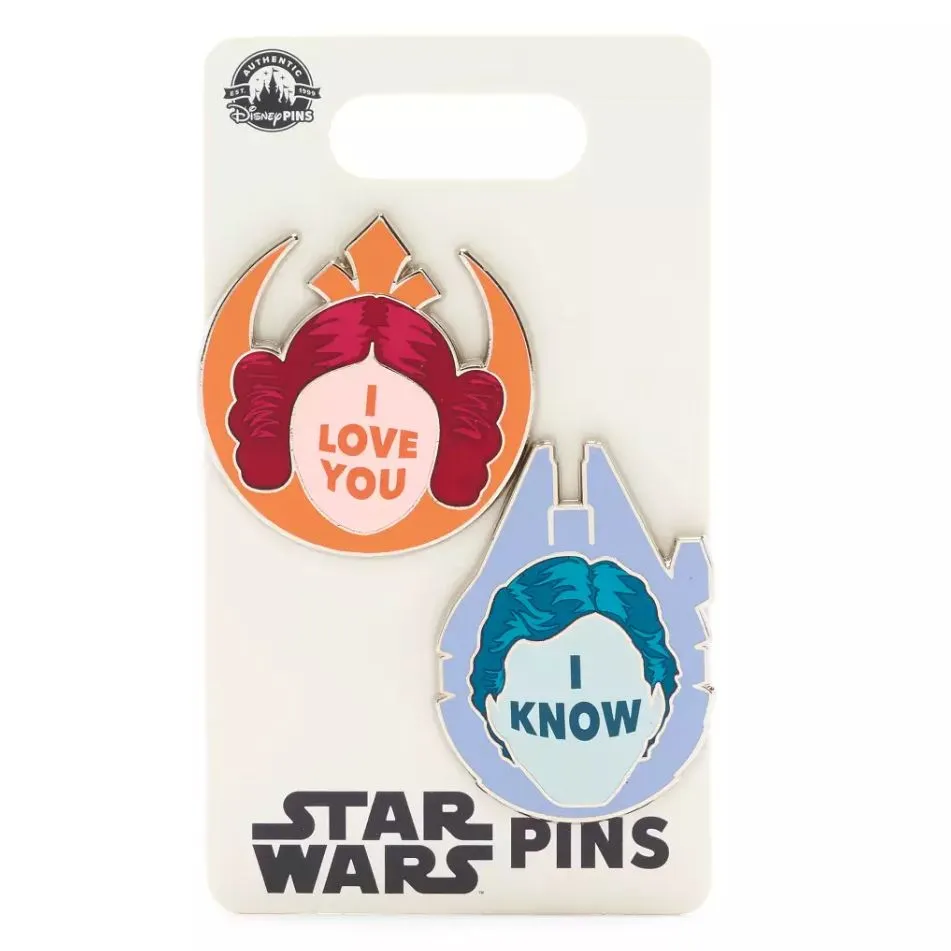 Product image for Star Wars Couple Pin Set Leia Han Solo I Love You I Know