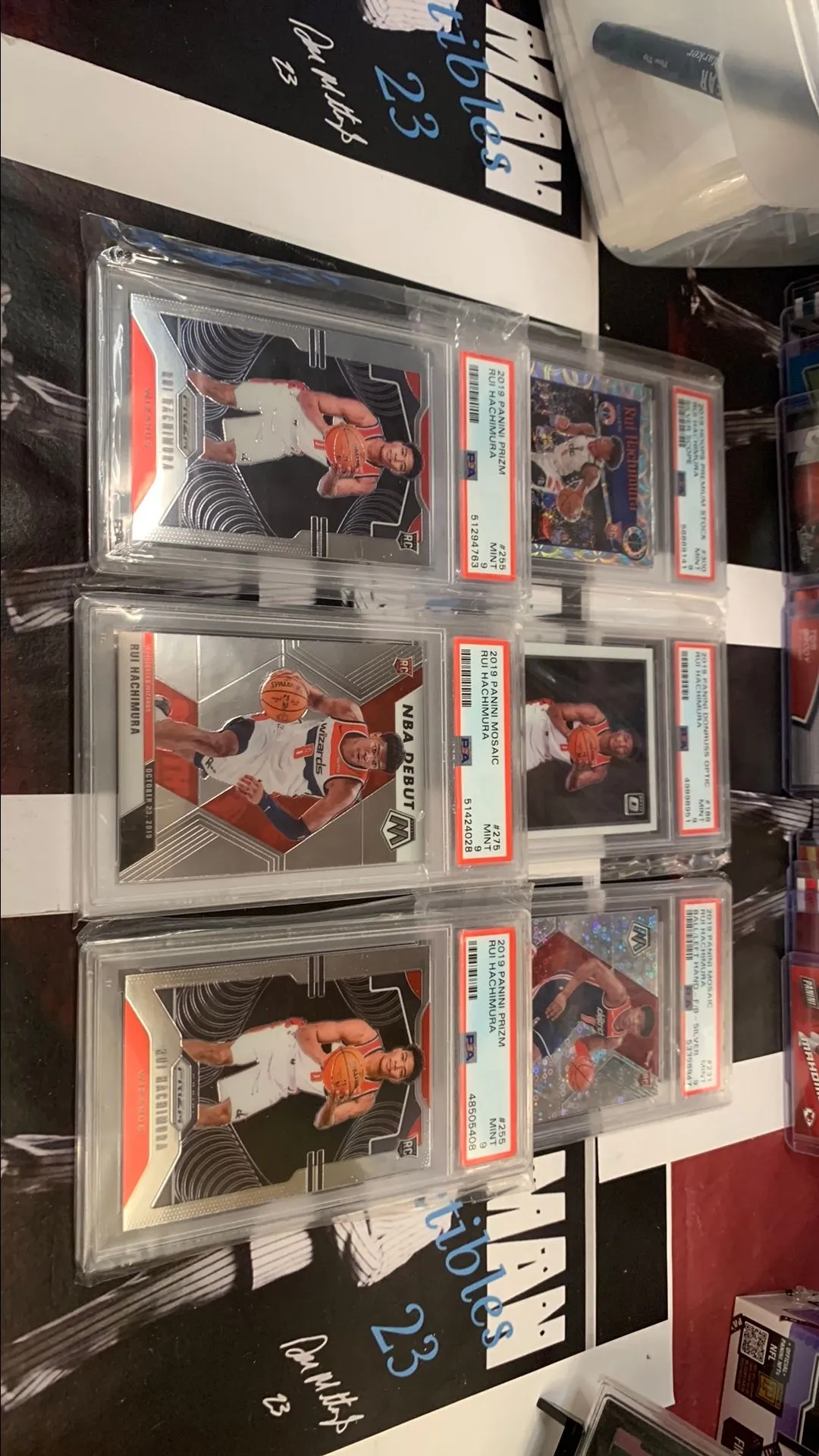 Product image for NBA - HUGE Rui Hachimura lot - 6 slabbed rookies, 37 other rookies, plus 26 more!