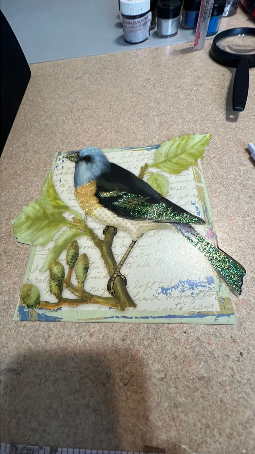 Product image for Card 4. Bird with glitter