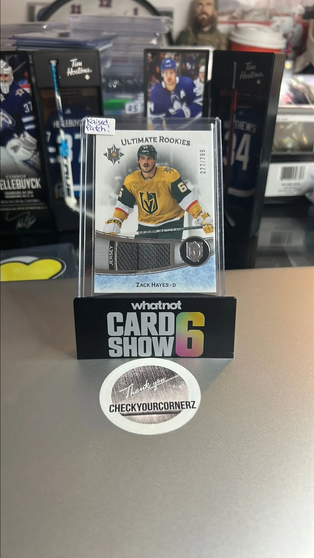 Product image for ZACK HAYES /799 ULTIMATE ROOKIES JERSEY RAISED 3D GREY PATCH! VGK VEGAS GOLDEN KNIGHTS