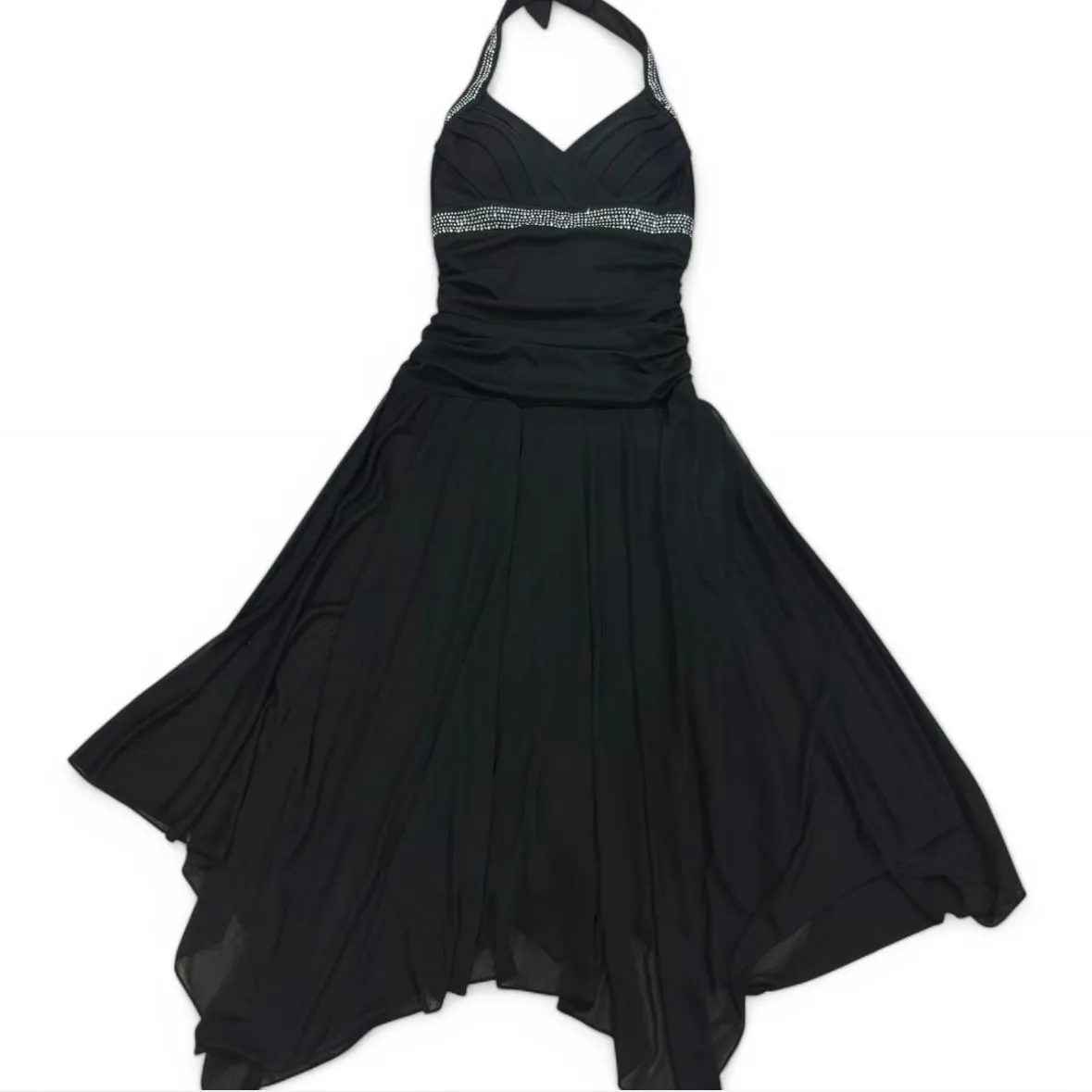 Product image for y2k Black Rhinestone Dark Fairy Dress