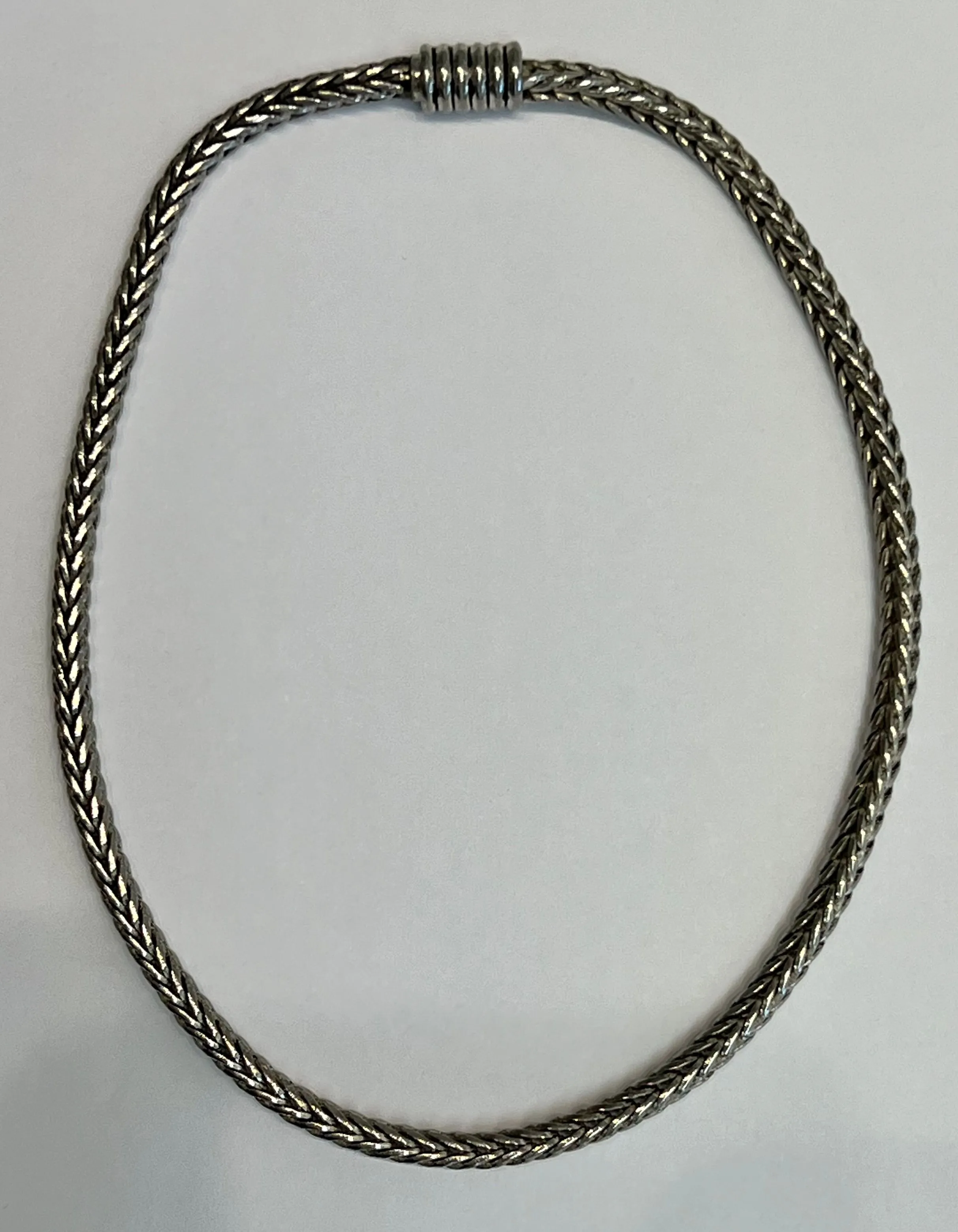 Product image for Sterling silver 5mm wide solid square wheat chain.