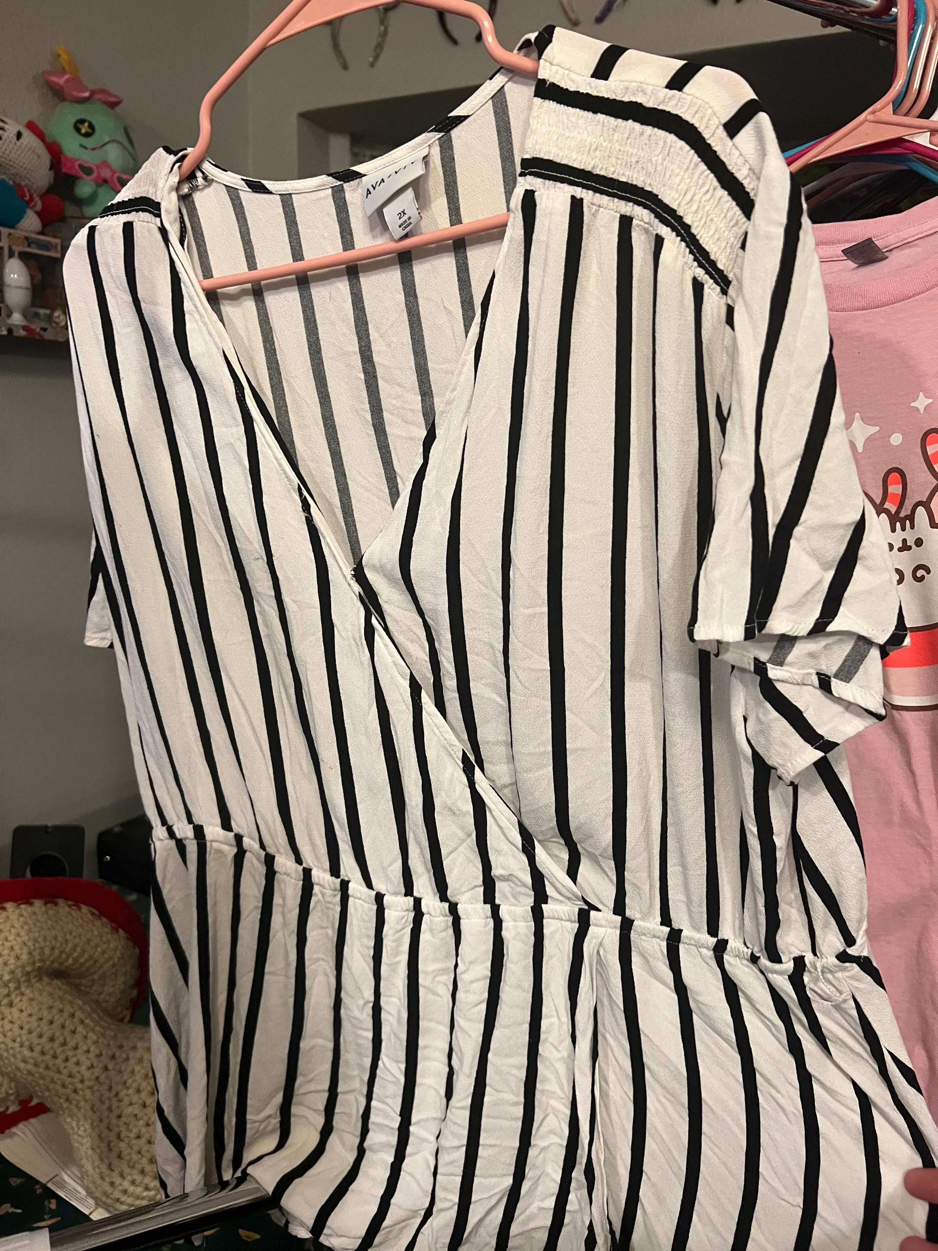 Product image for Striped Mock Wrap shirt
