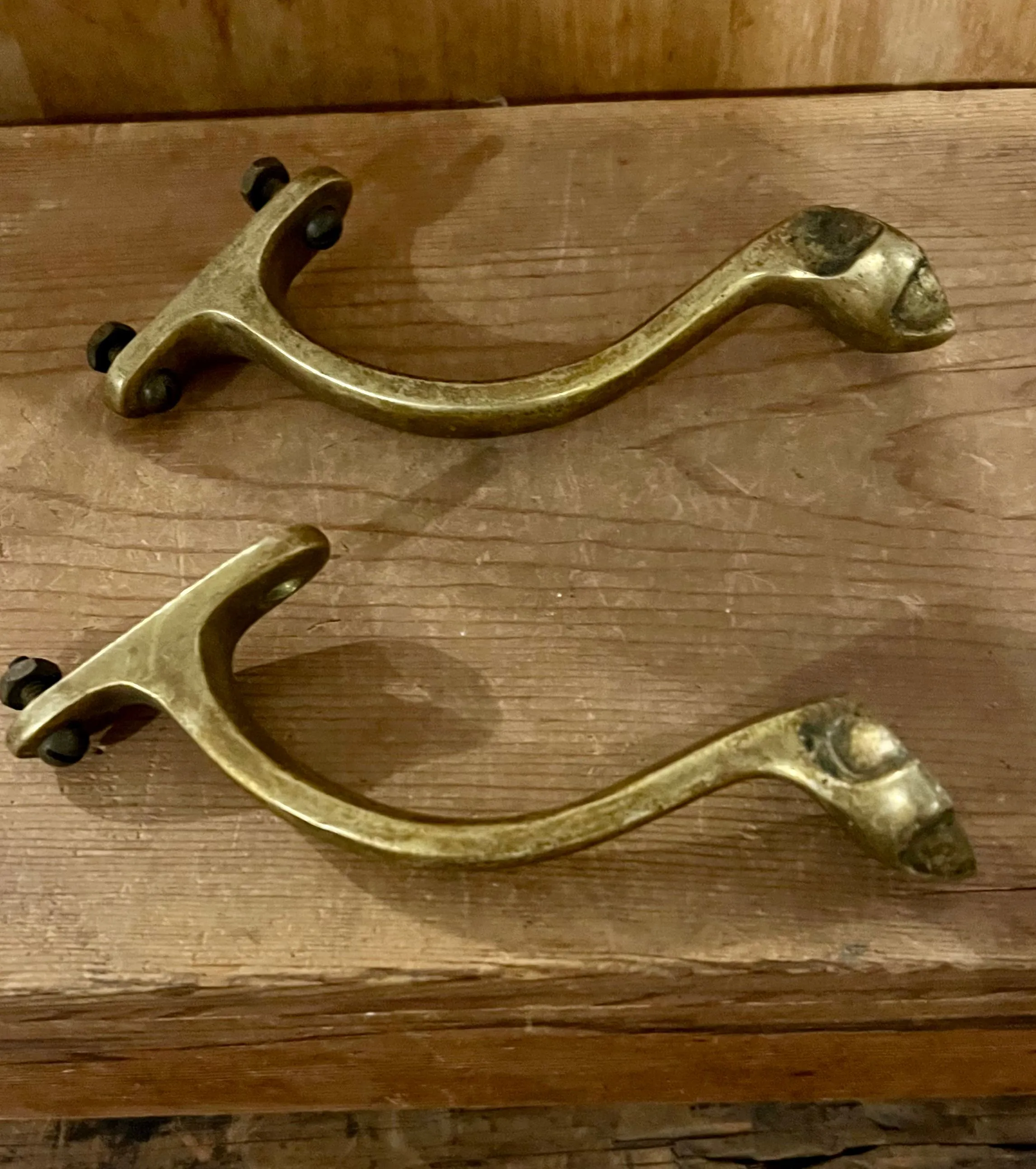 Product image for 66-MP. Vtg Victorian 2 Ornate Brass Claw Foot Leg Furniture Hardware