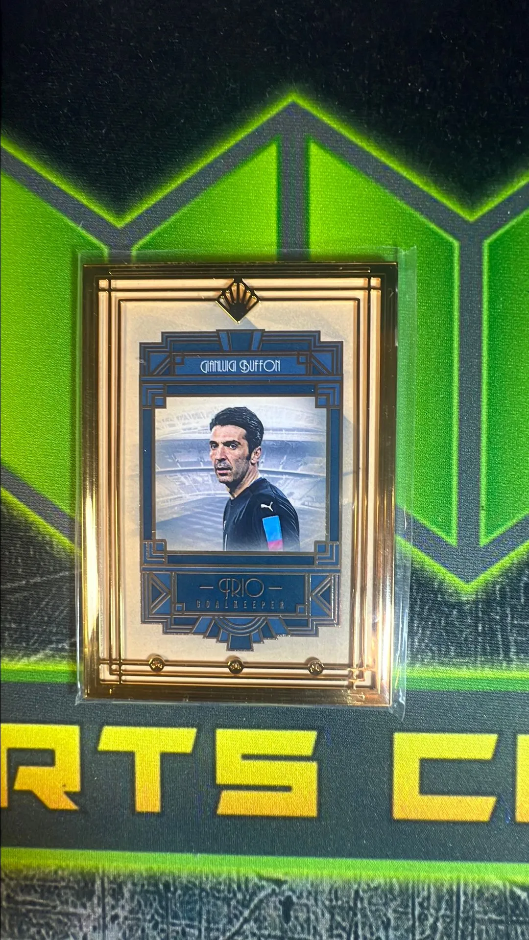 Product image for 2024 Futera World Football Gianluigi Buffon 23kt Gold Trio Goalkeeper /10 Italy