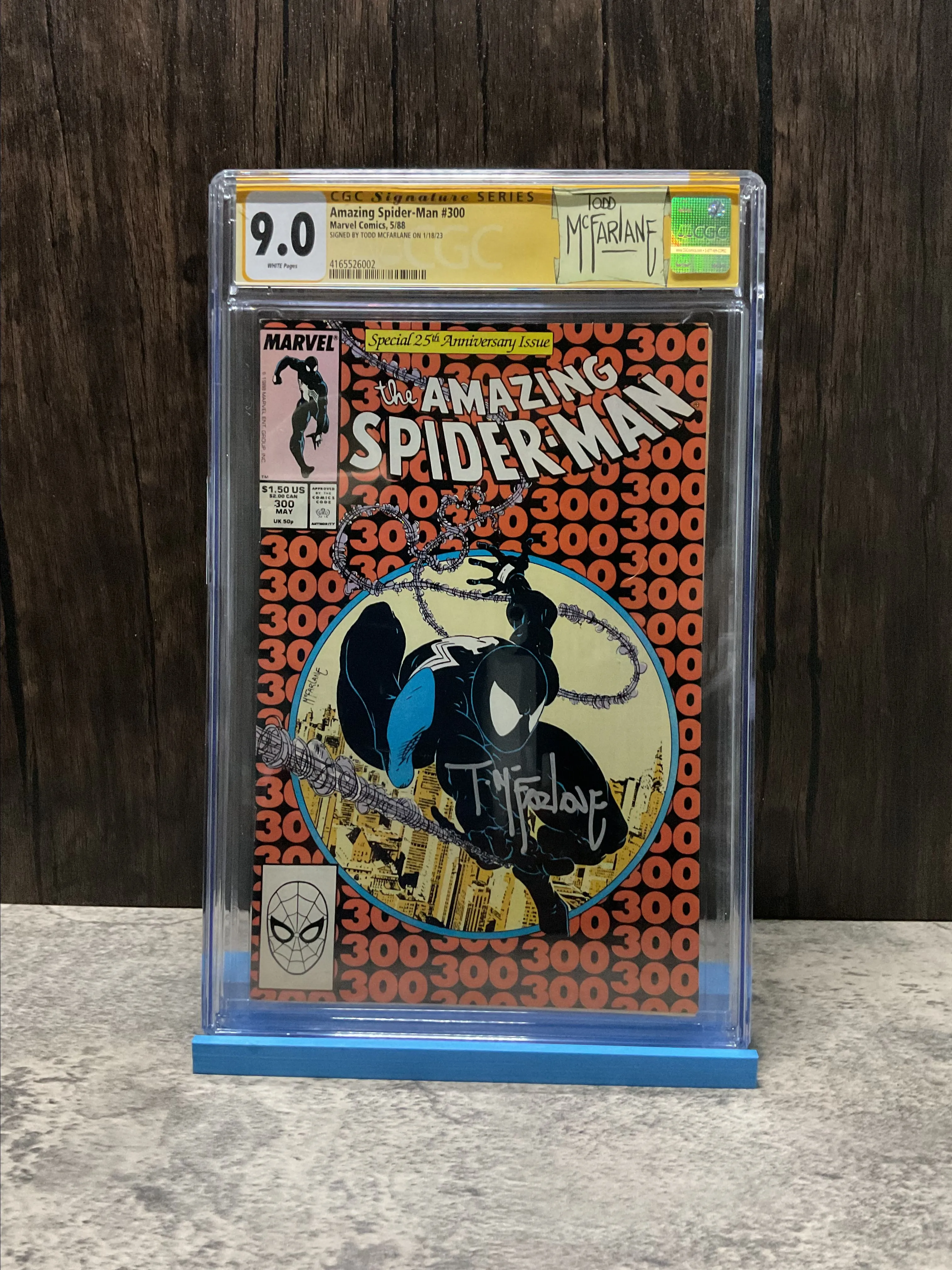 Product image for AMAZING SPIDER-MAN #300 CGC 9.0 SIGNED BY TODD MCFARLANE