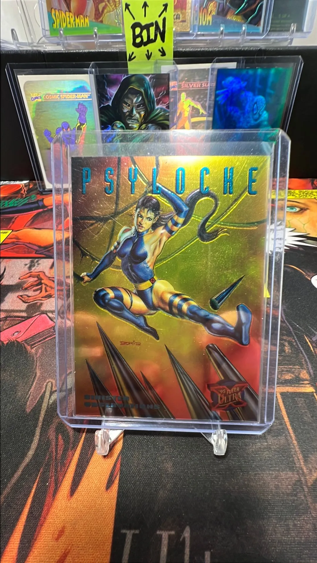 Product image for 1995 Fleer Ultra Marvel X-Men Sinister Observations Chromium Psylocke #7