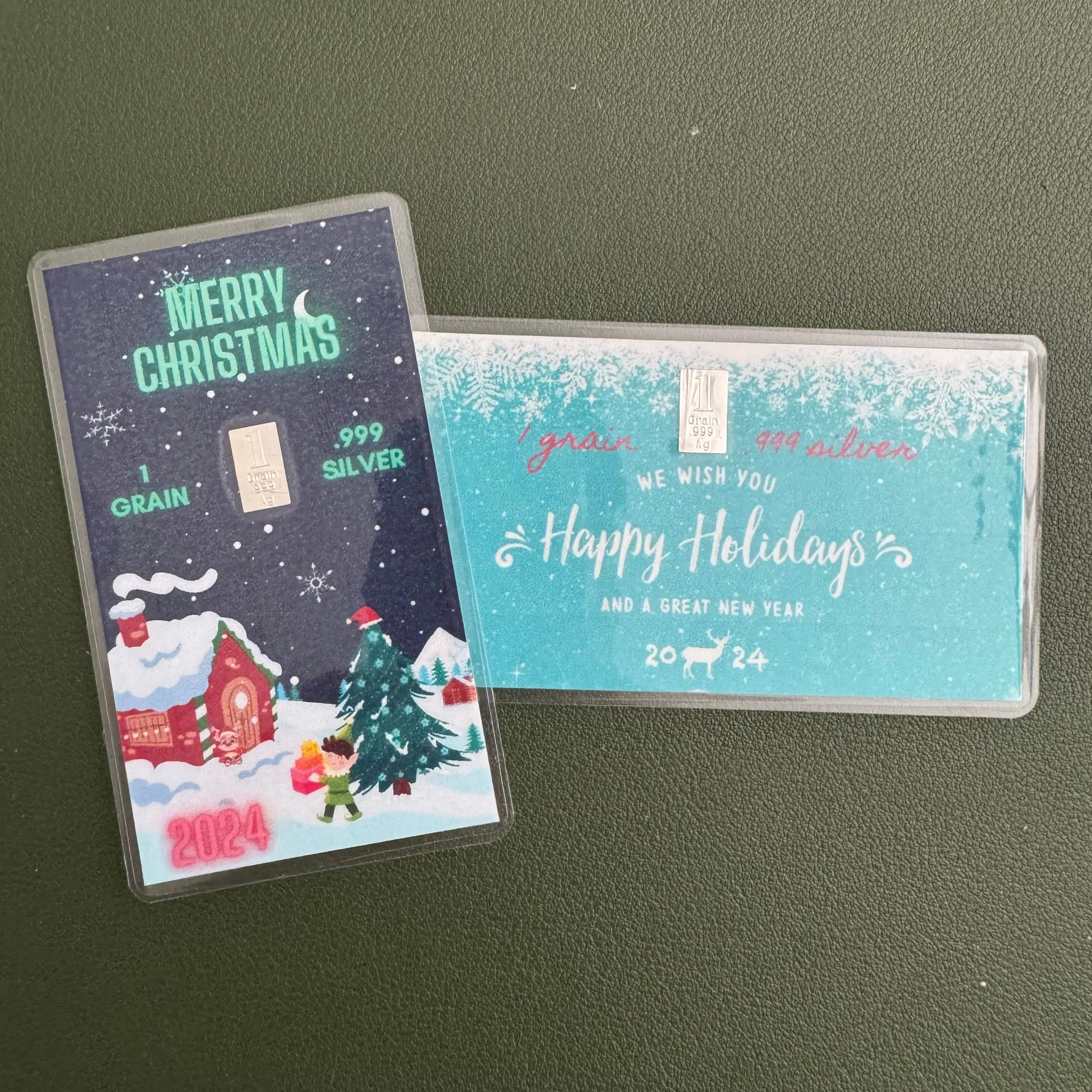 Product image for Christmas 2024 - 1 Grain .999 Silver Cards