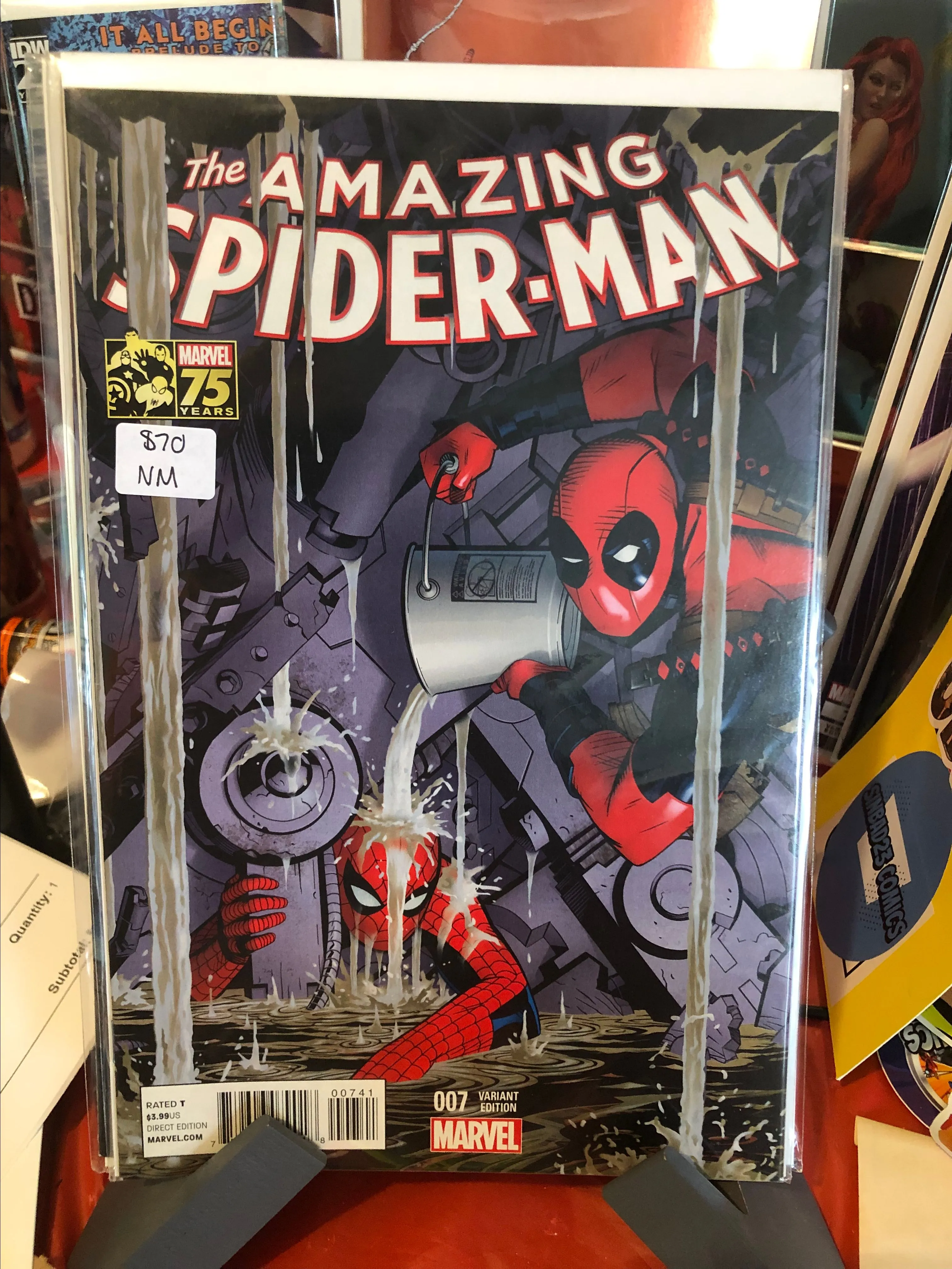 Product image for ASM #7 Deadpool variant 1:25  UK spider verse 2014