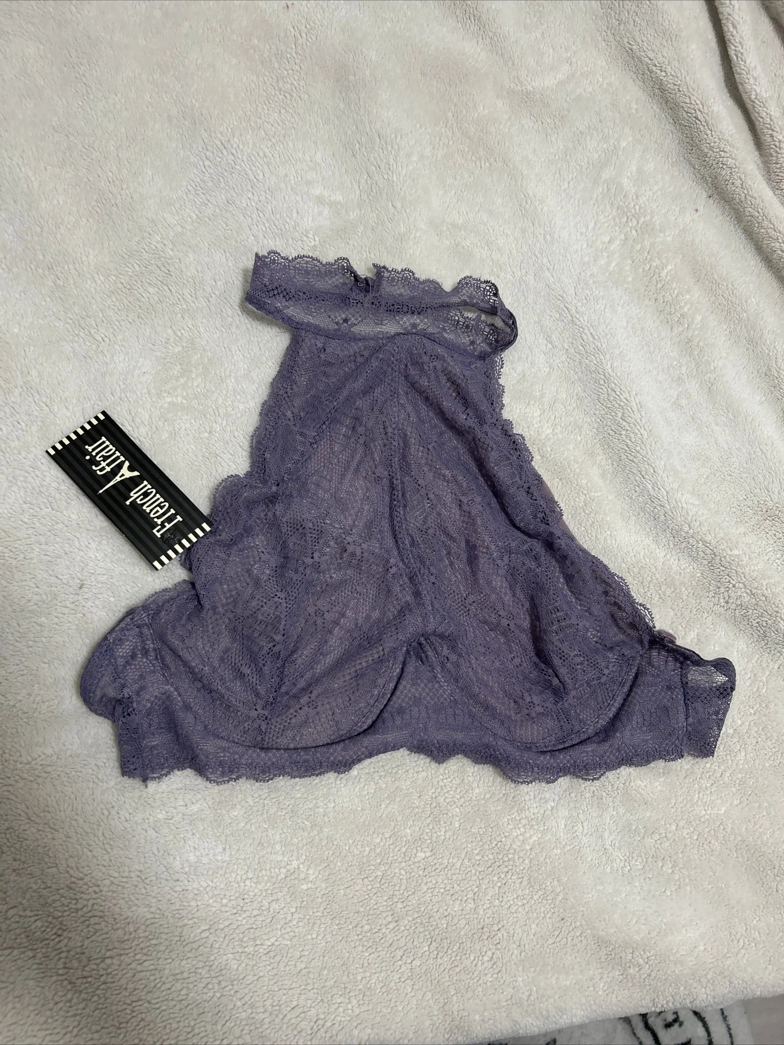 Product image for French Affair HALT THERE BRALLET Cadet Purple Semi-Sheer