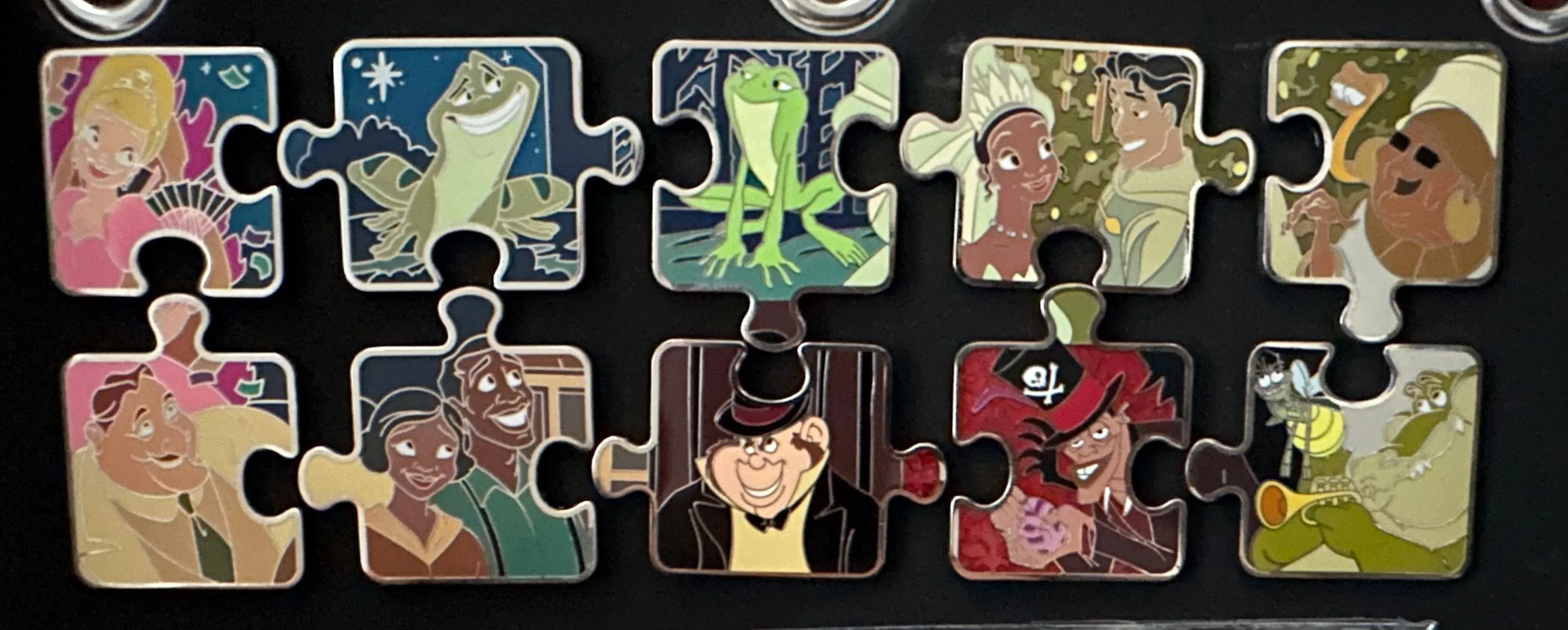 Product image for Princess and the frog puzzle pin set