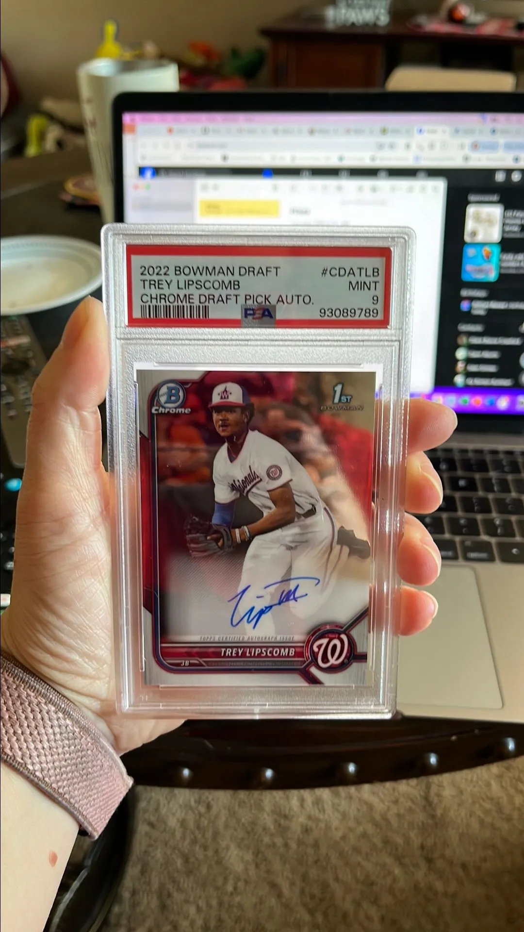 Product image for 2022 Bowman Draft Chrome Draft Pick Autographs Trey Lipscomb CDATLB Chrome Draft Pick Auto. PSA MINT