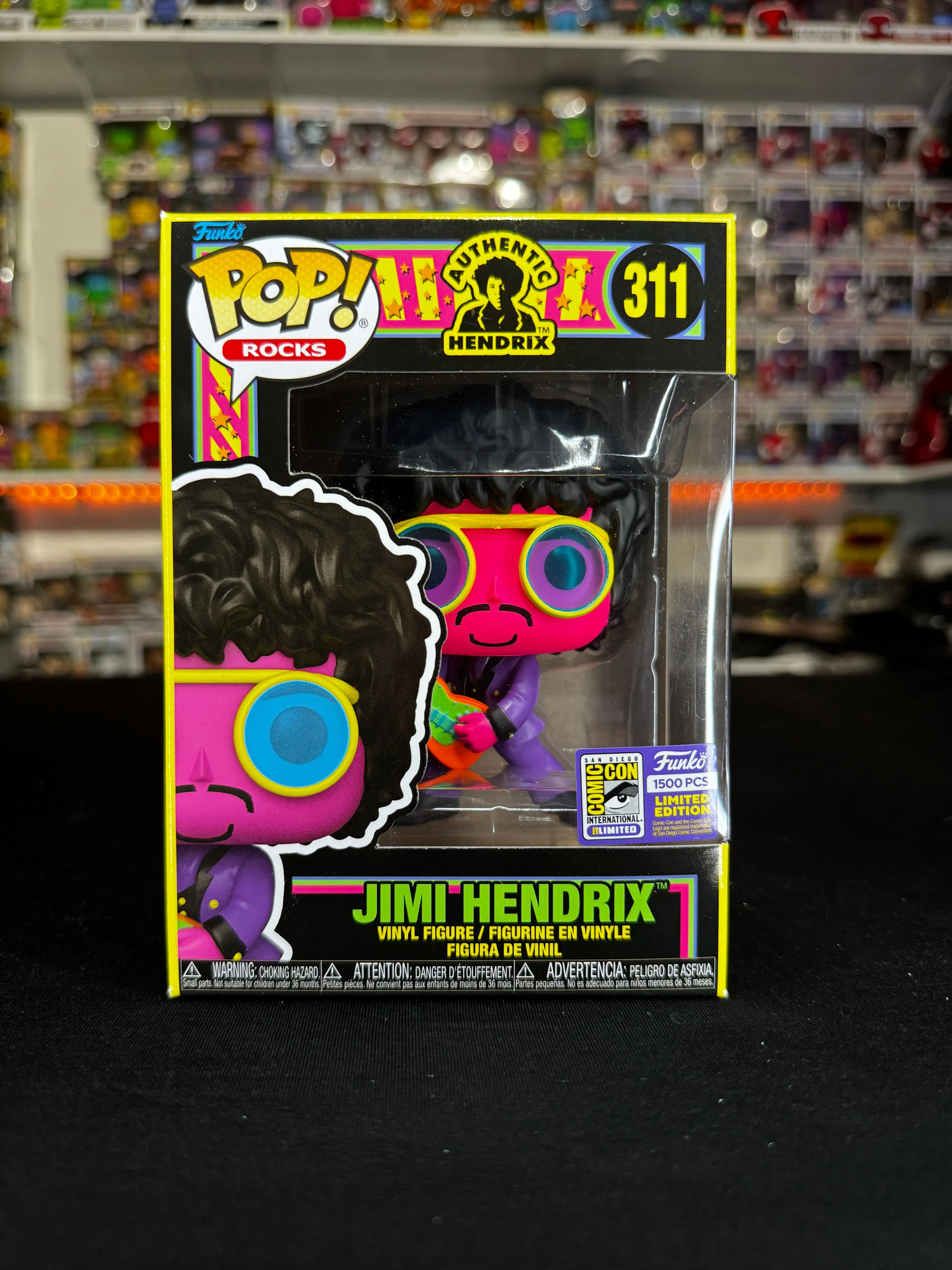 Product image for Jimi Hendrix 311 Blacklight Official Sticker LE 1500