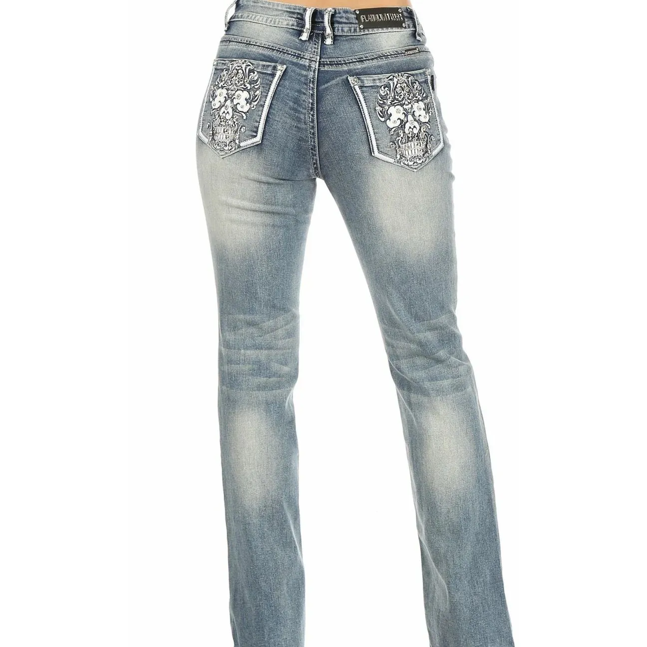 Product image for Candy Skull Rhinestone Rave Jeans