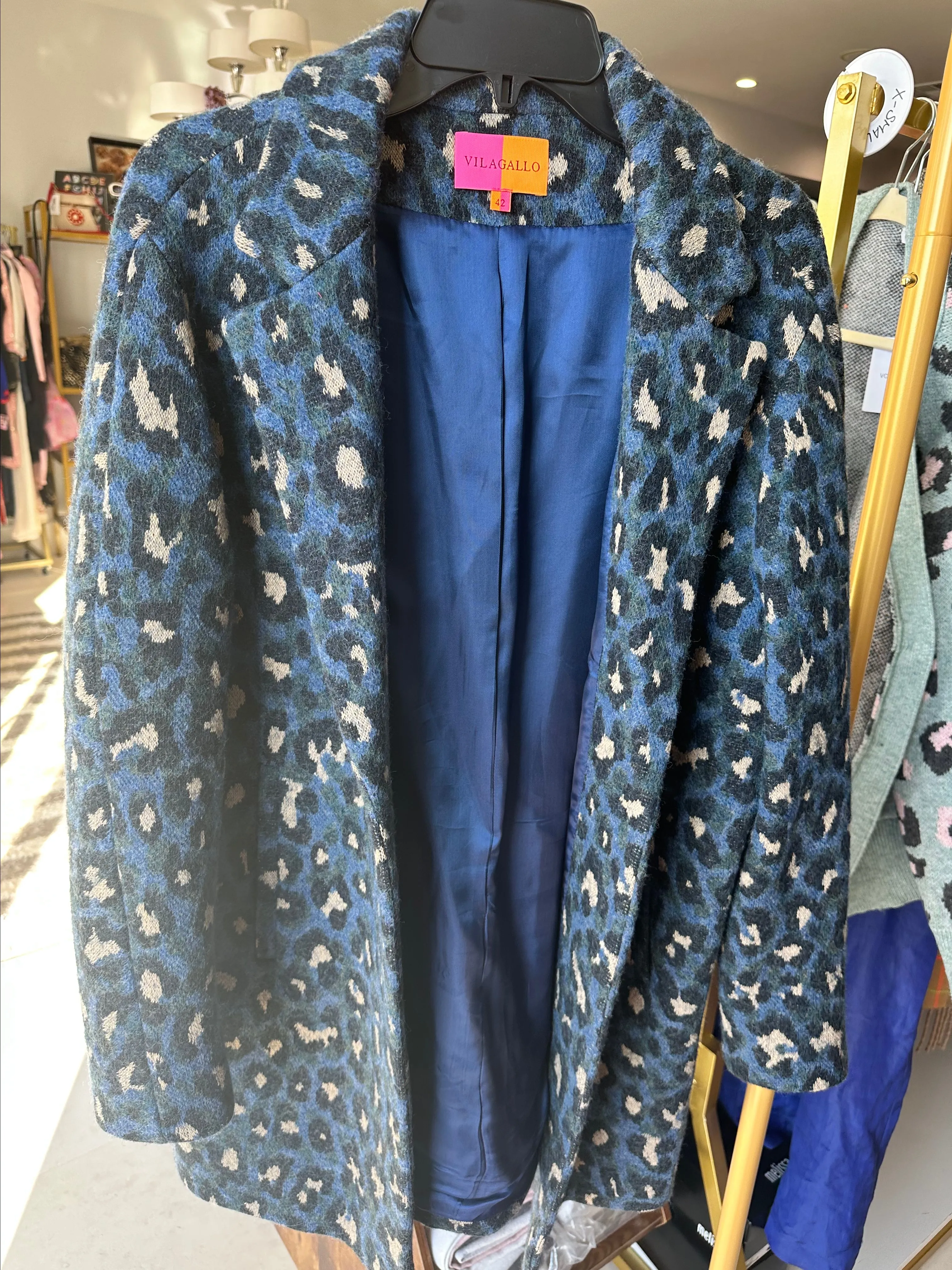 Product image for Blue leopard coat