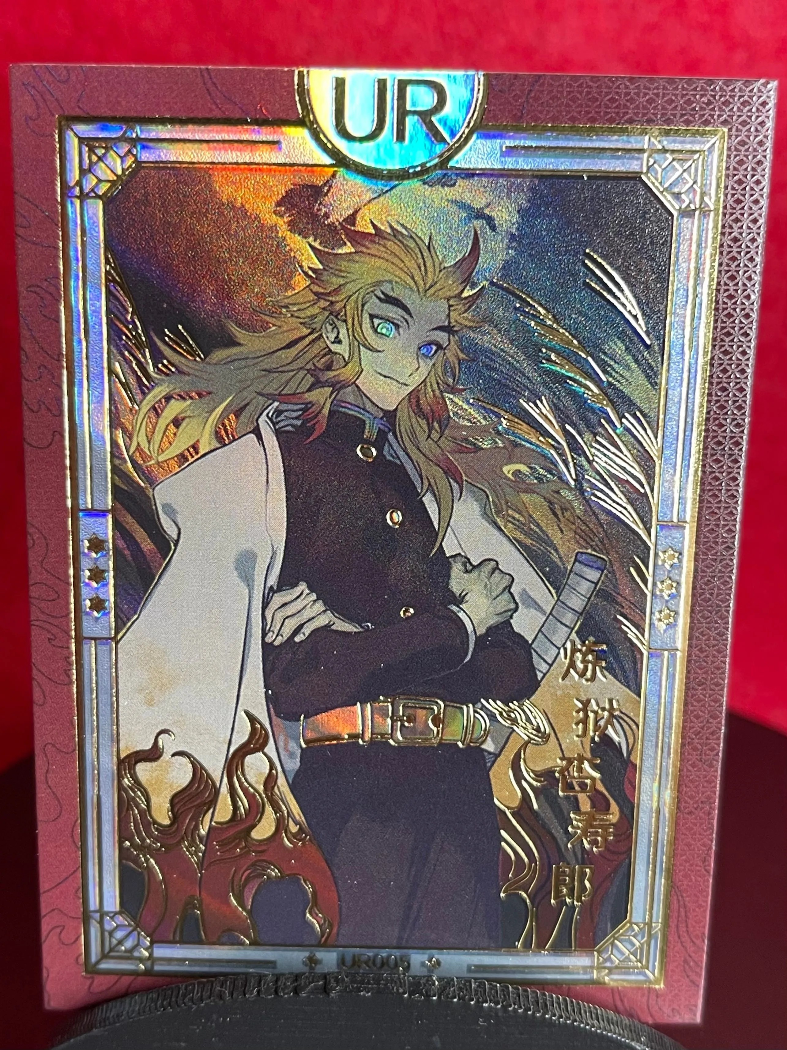 Product image for UR Rare Rengoku Demon slayer premium thick card