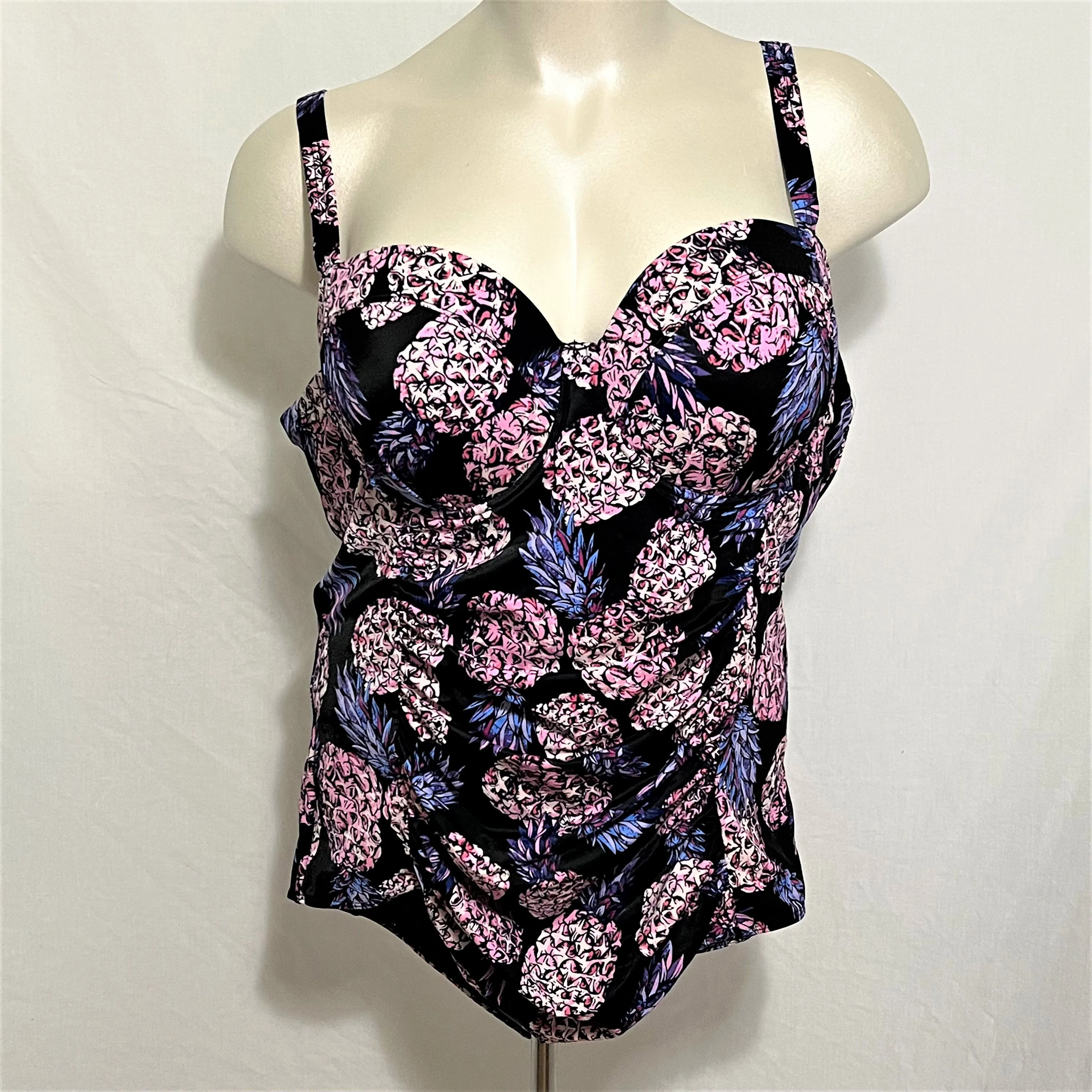 Product image for Torrid Swimsuit Swim One Piece Underwire Slim Fix Pineapple Plus Size 4 R 26