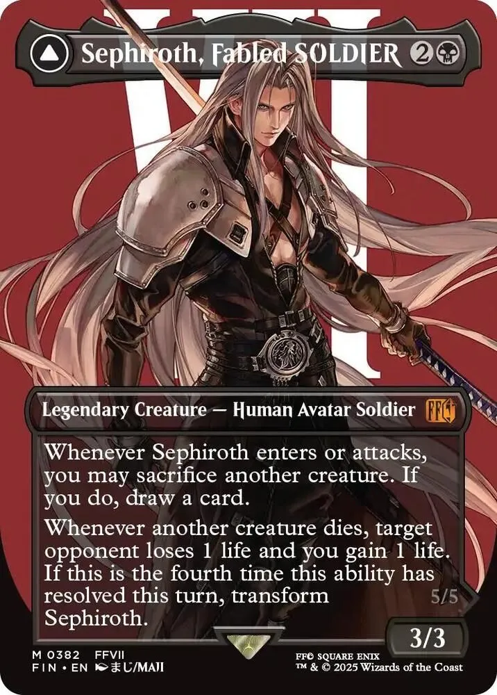 Product image for Sephiroth, Fabled SOLDIER (Borderless) (0382) - FINAL FANTASY (FIN) (FOIL)