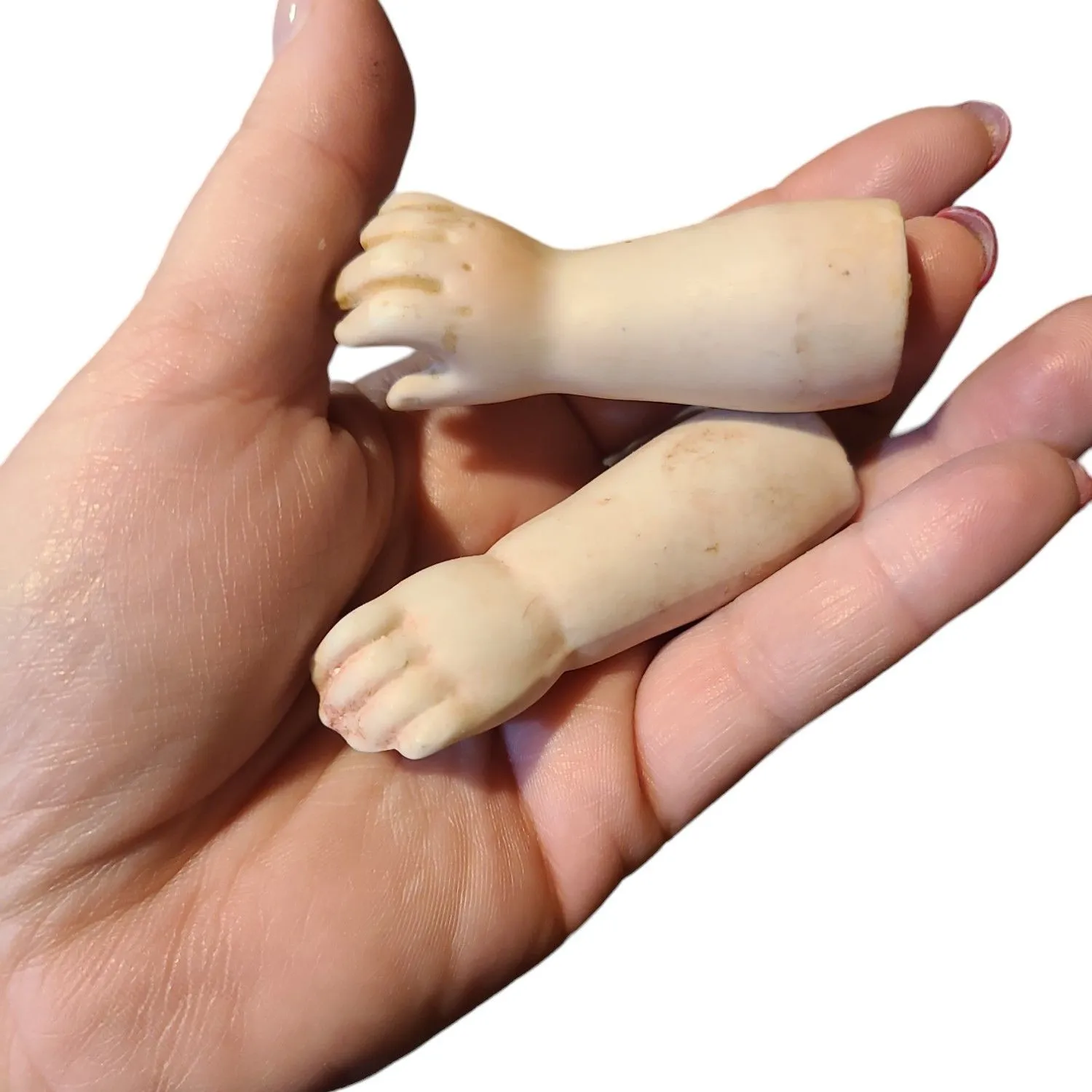 Product image for pair of bisque porcelain doll arms