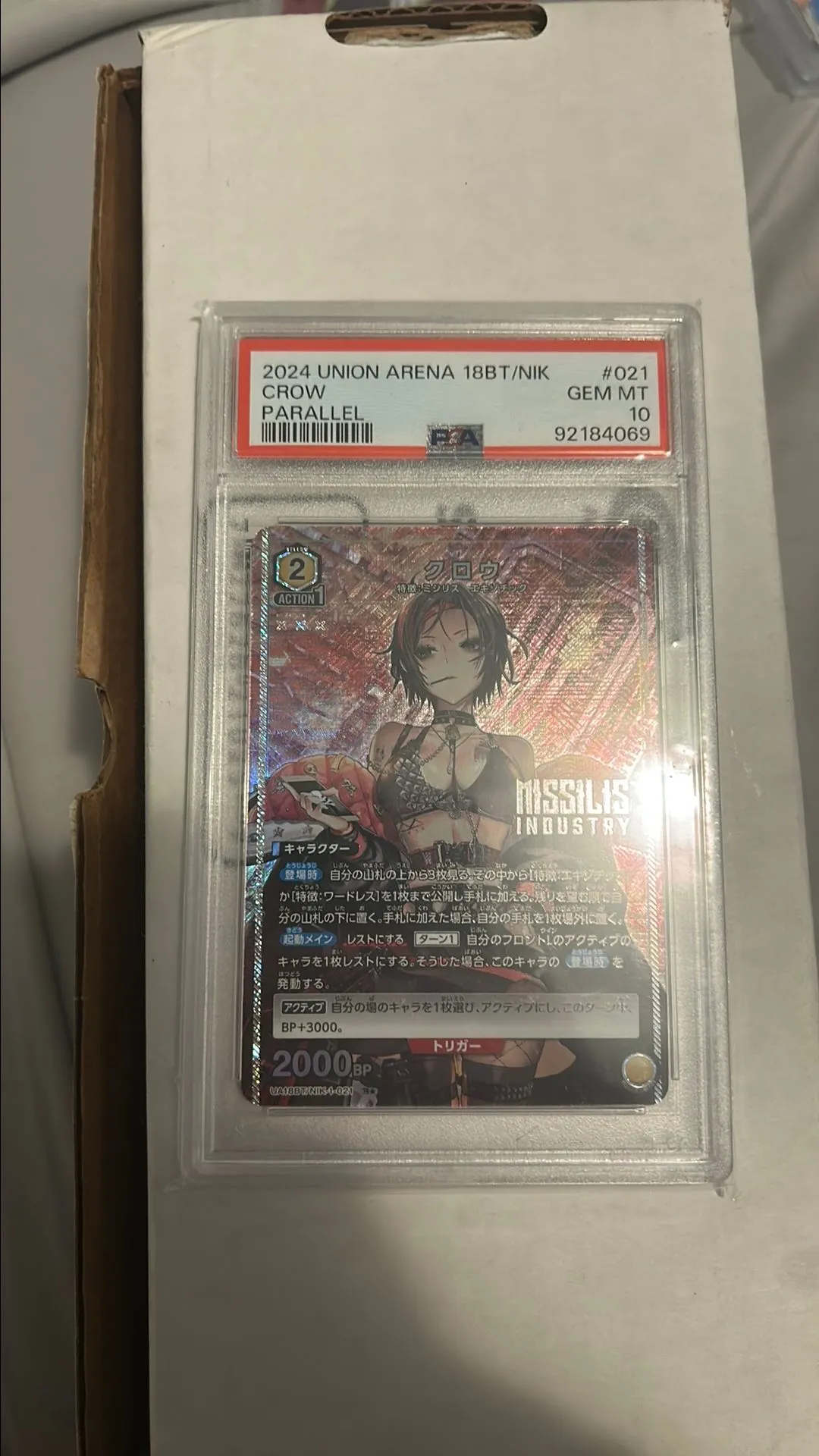 Product image for 2024 Union Arena Japanese Ua18Bt/Nik Goddess Of Victory: Nikke Crow 1 Star PSA GEM MT 10