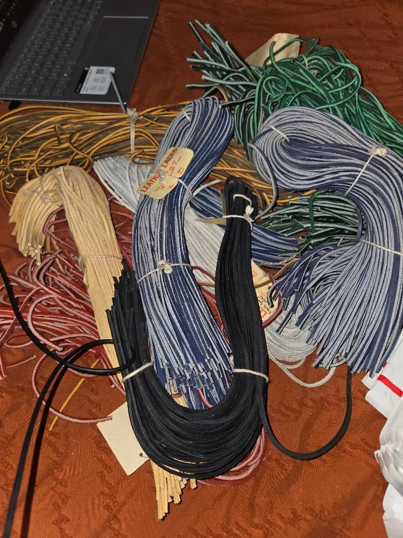 Product image for 10 Piece Bundle - 100% REAL Vintage (Never Used) Rawhide Cords/Laces - 24 - 36" All Colors Mix and Match