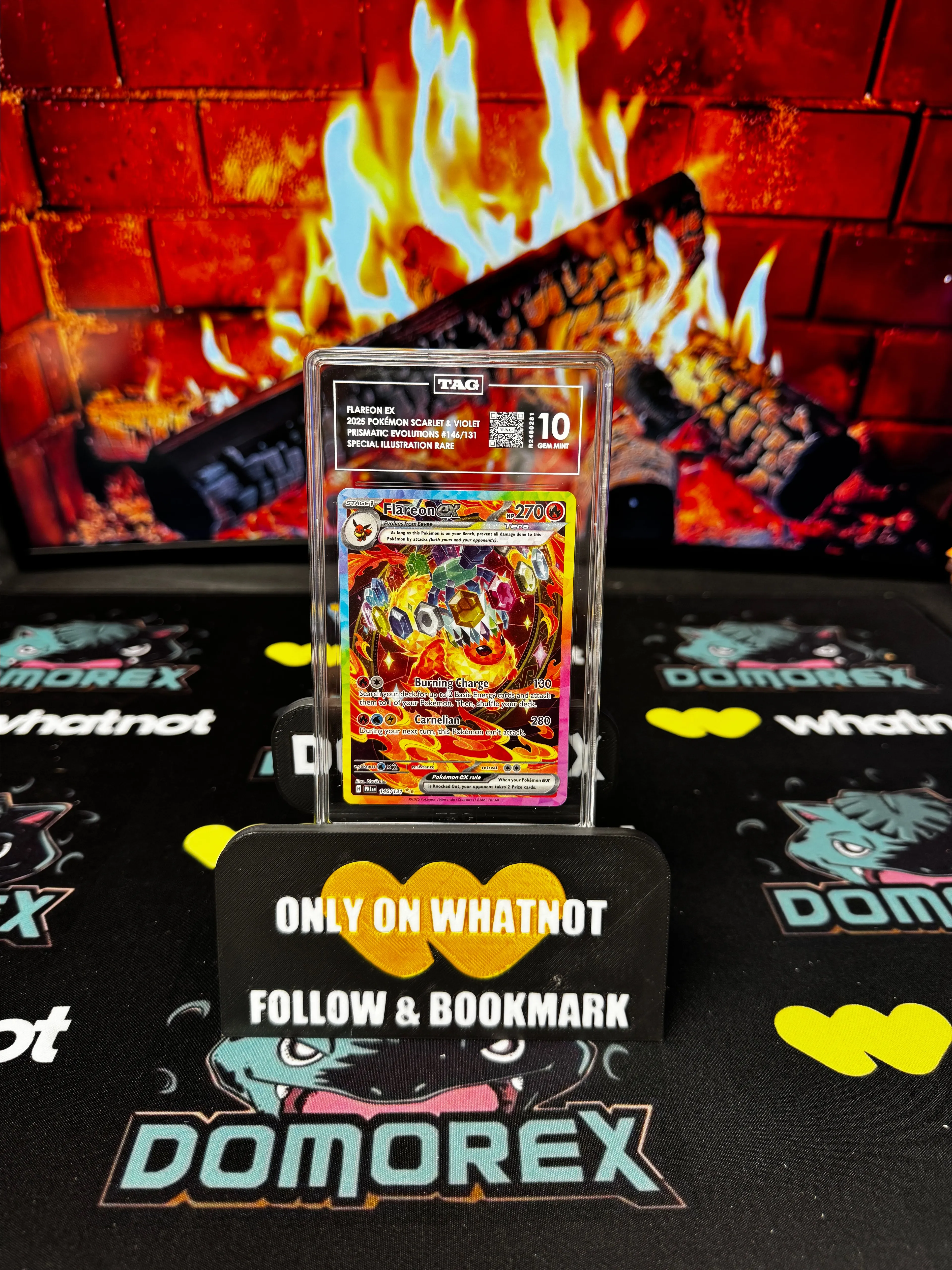 Product image for 2025 Pokémon Prismatic Evolutions Flareon ex SIR- Tag 10