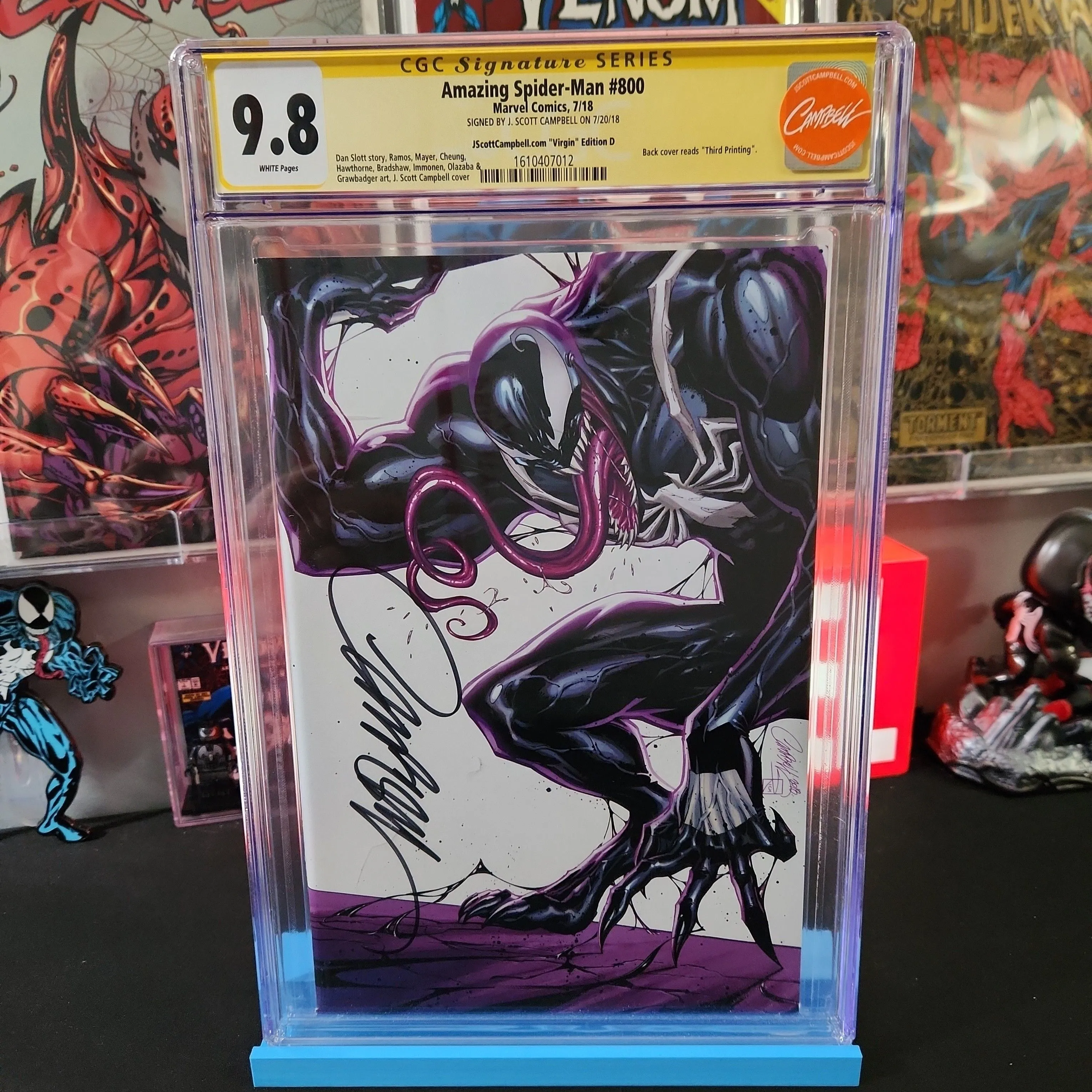 Product image for AMAZING SPIDER-MAN #800🔑✒️(CGC SS 9.8)(SIGNED BY J.SCOTT CAMPBELL)  VENOM VIRGIN VARIANT HTF