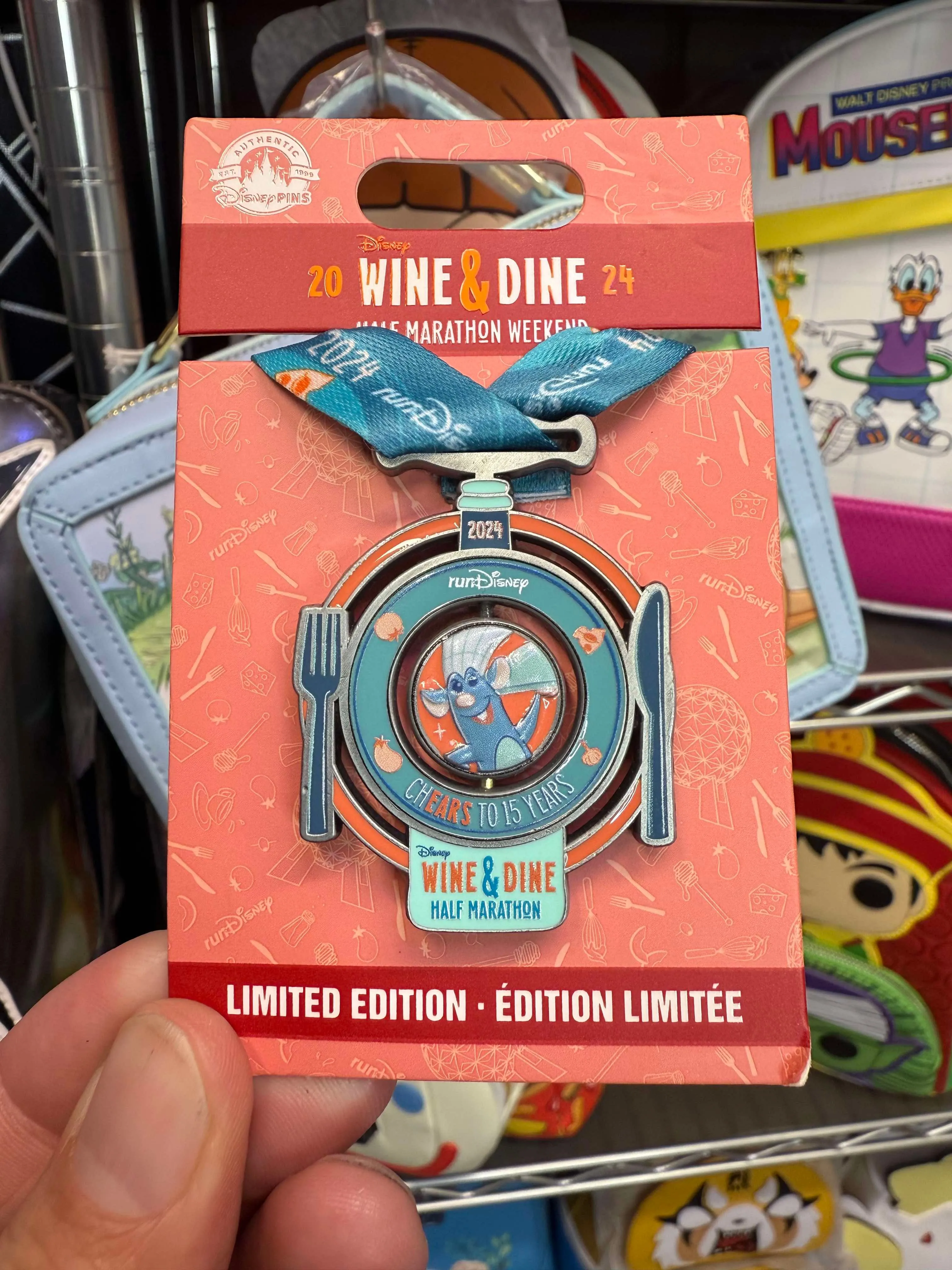 Product image for Disney Parks runDisney Wine & Dine 2024 Half Marathon REMY Medal Trading Pin NEW
