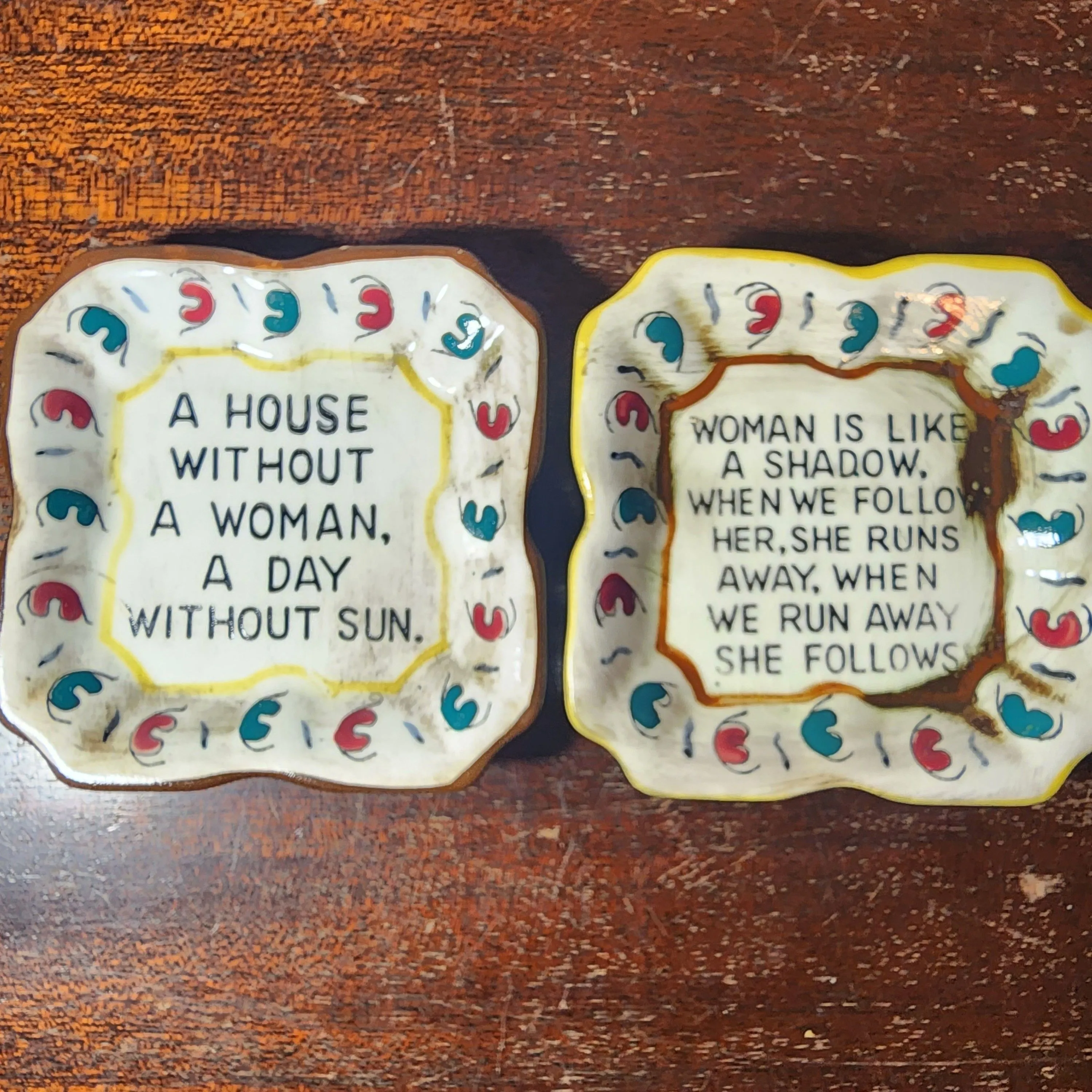 Product image for Vintage Pin Tray or Ashtray w/ Sayings