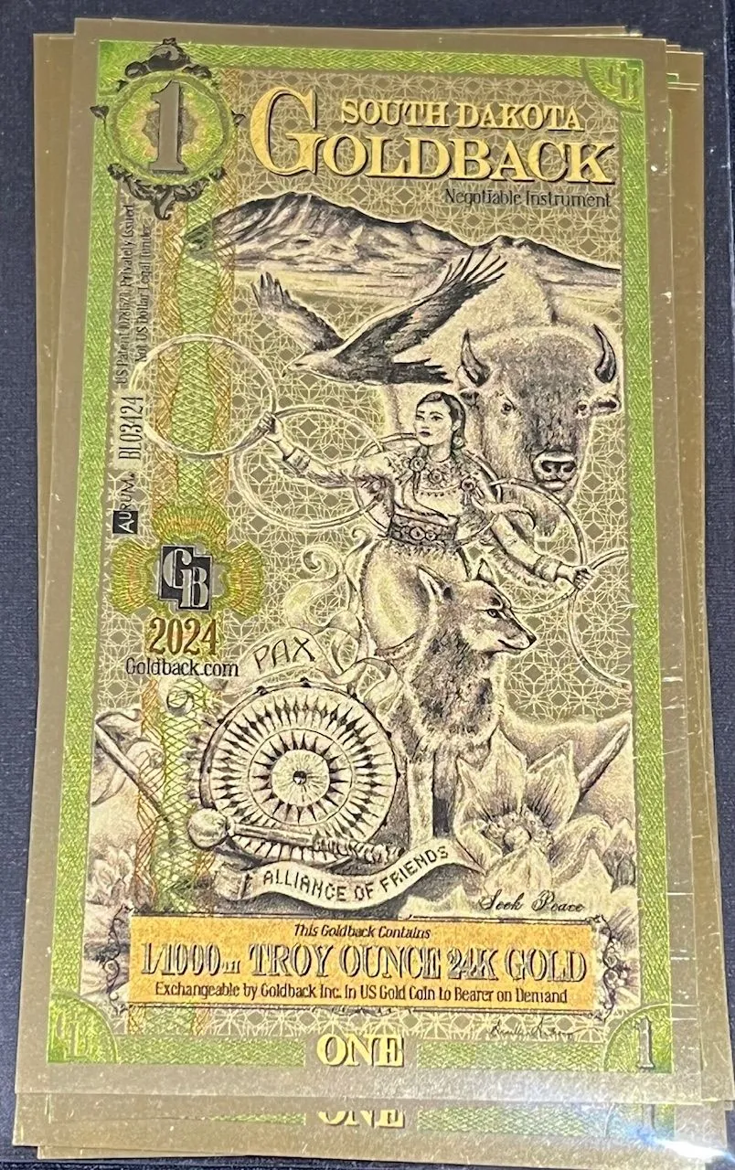 Product image for _2024 South Dakota 1 Goldback (Normal)