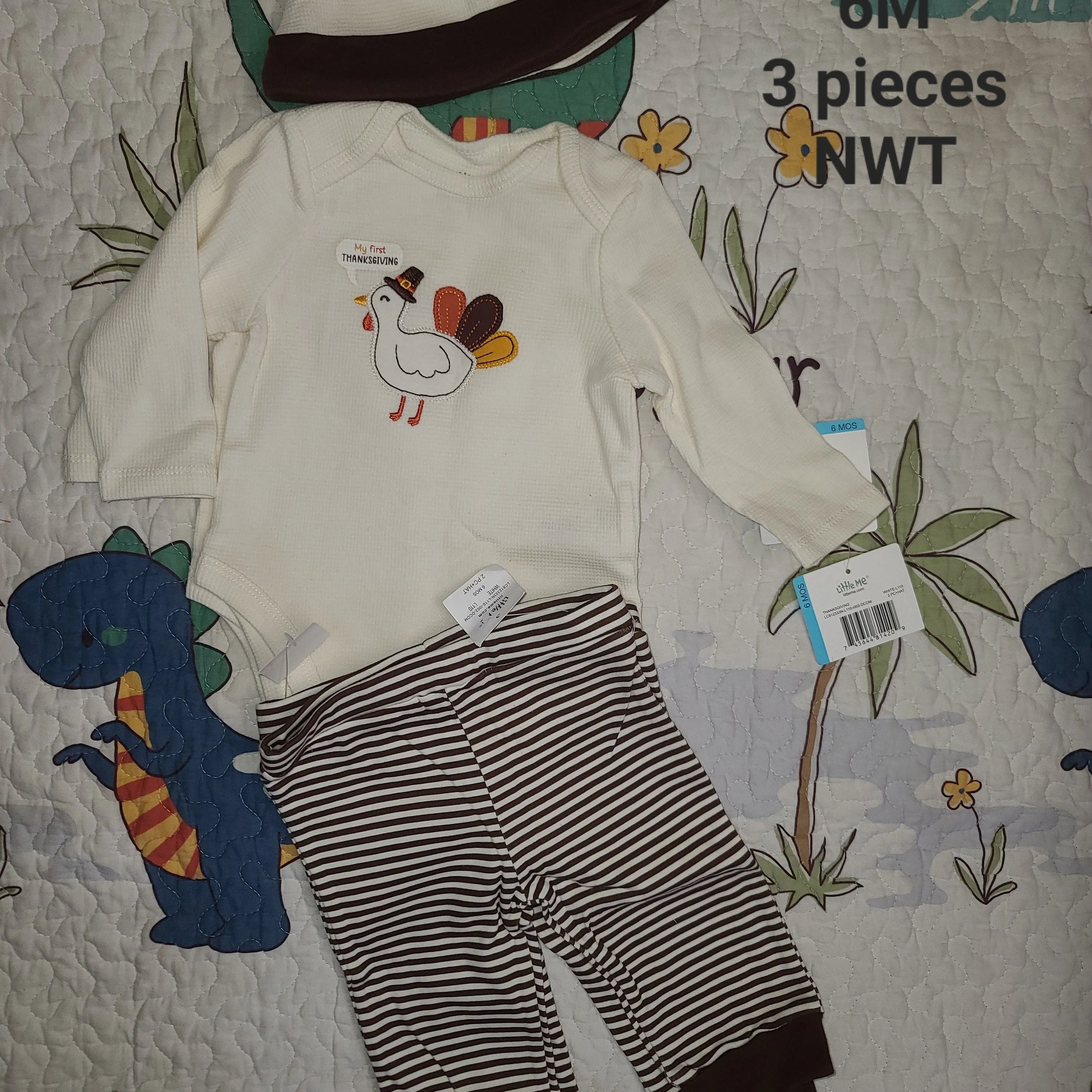Product image for Little Me My First Thanksgiving 3pc 6m