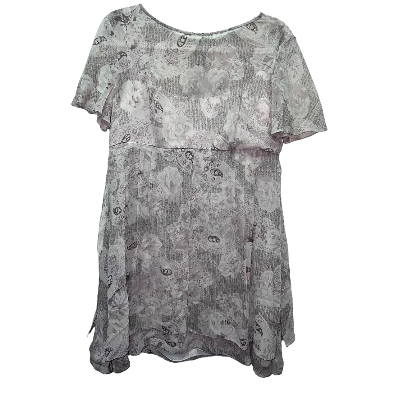 Product image for 212. MEDIUM (10) // KAY UNGER PAISLEY CHIFFON DRESS