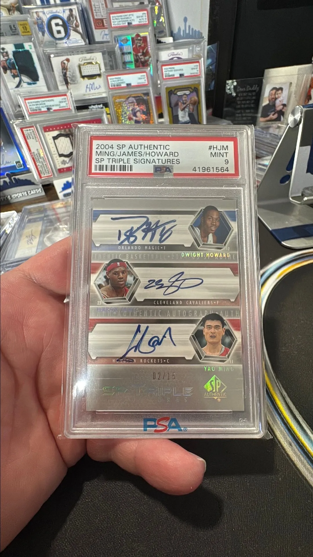 Product image for 2004 Sp Authentic Sp Triple Signatures Howard/James/Ming HJM Sp Triple Signatures PSA MINT 9
