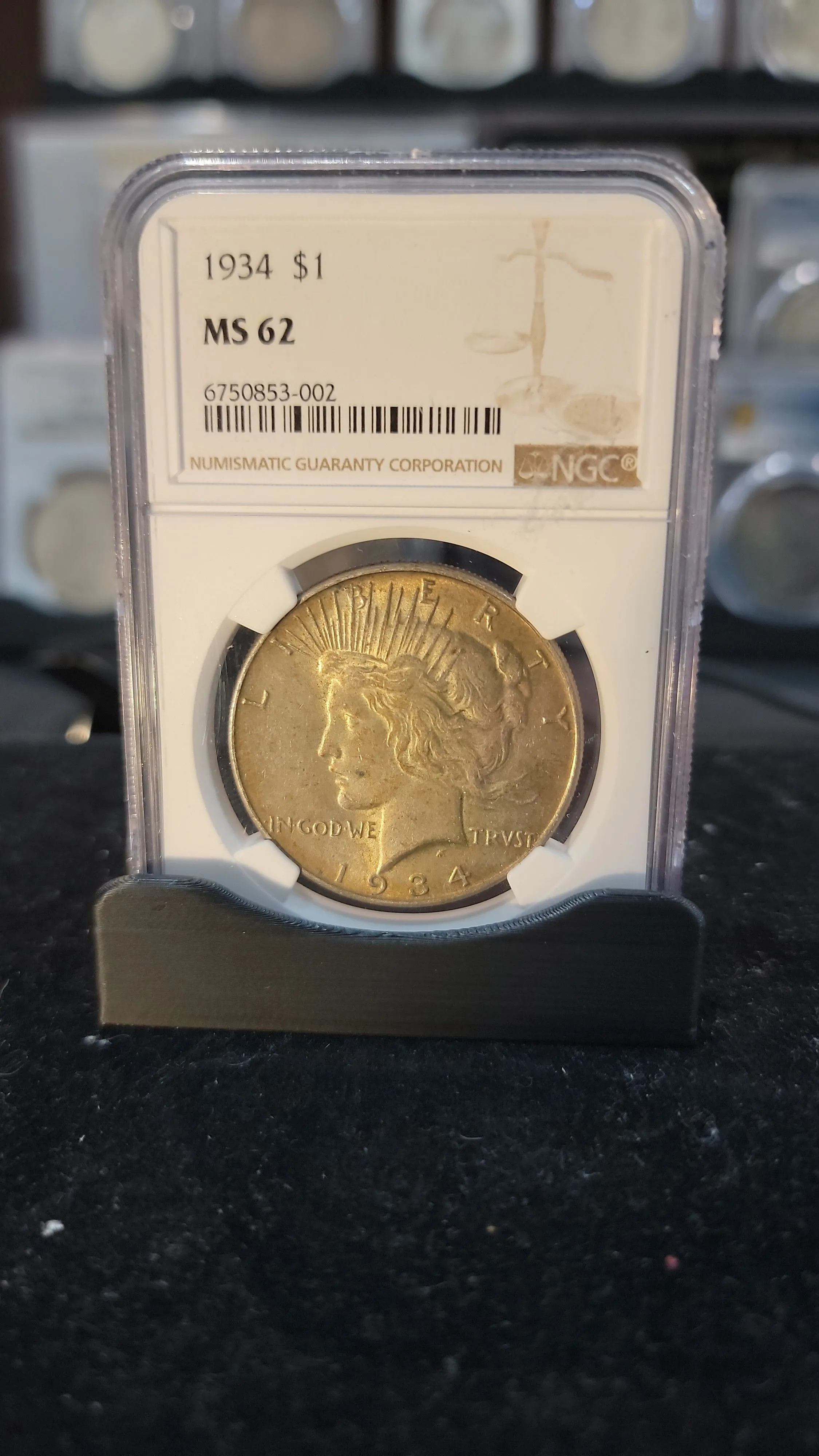 Product image for 1934 PEACE DOLLAR NGC MS62 