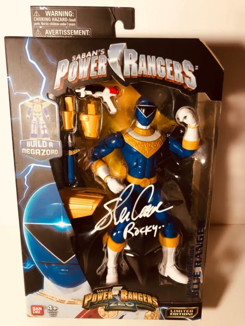 Product image for Bandi Power Rangers Zeo Blue Ranger Signed by Steve Cardenas